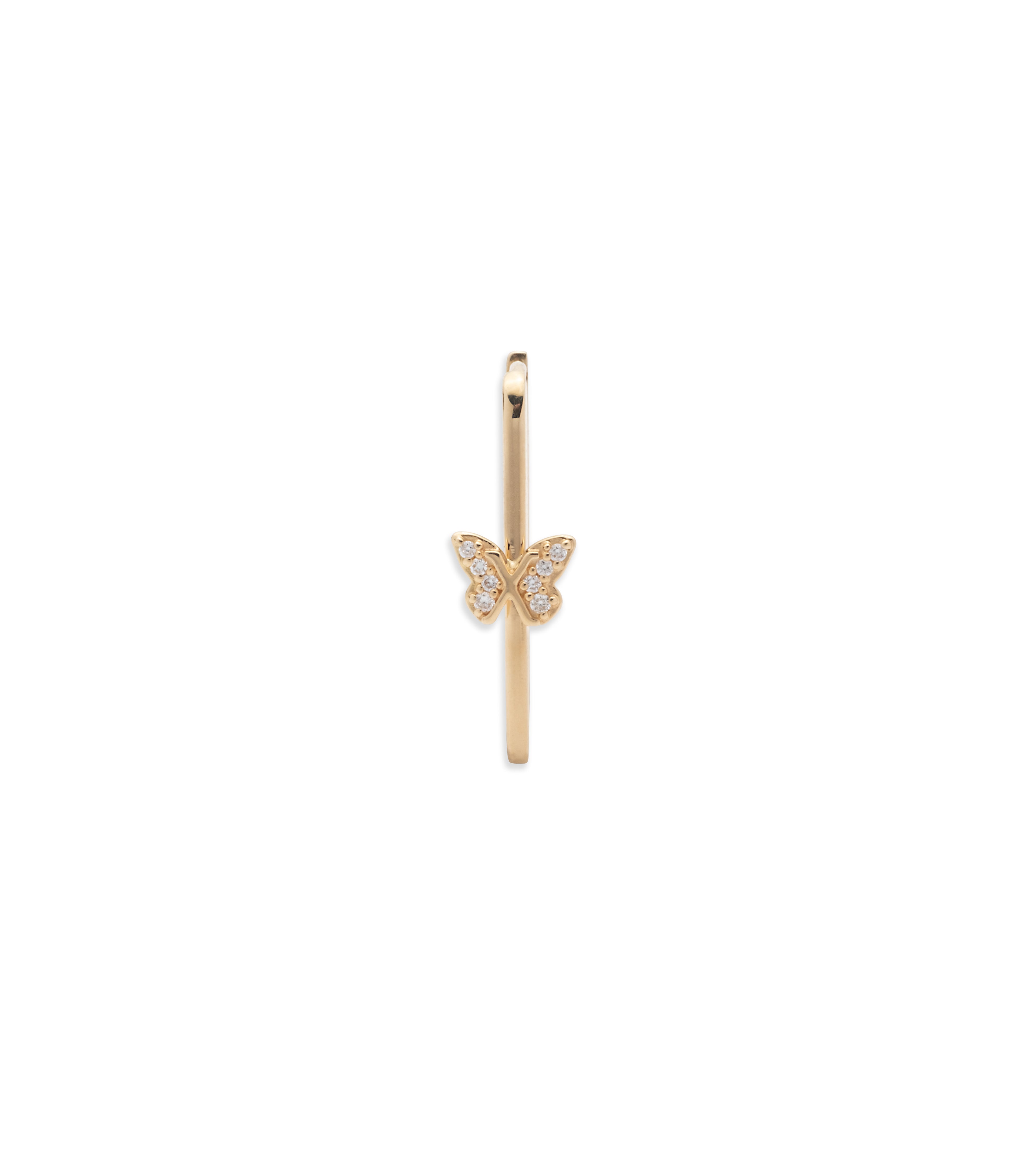 Butterfly Pave Fob Earrings - Elegant Crystal Drop Earrings for Women | Perfect for Parties, Weddings & Special Occasions