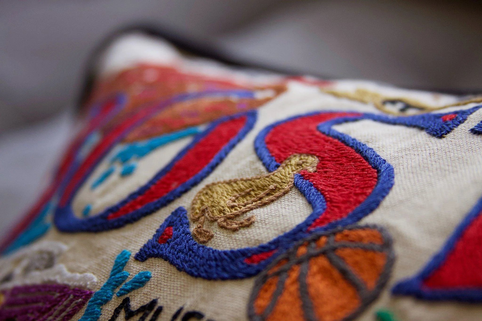 Boston Hand Embroidered Decorative Throw Pillow Covers - Luxury Home Decor for Sofa, Bed & Living Room