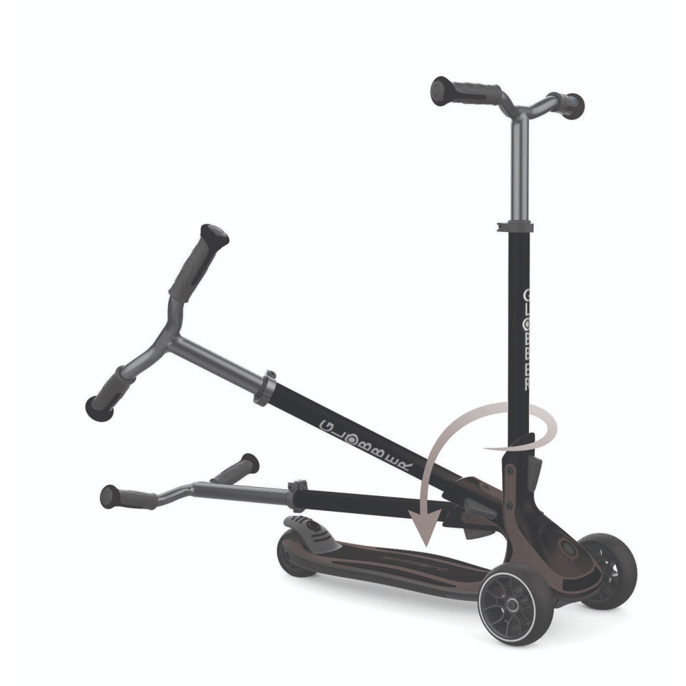 Globber Ultimum 3 Wheel Scooter for Kids - Lightweight Foldable Kick Scooter with Adjustable Handlebar - Perfect for Commuting, School & Outdoor Play
