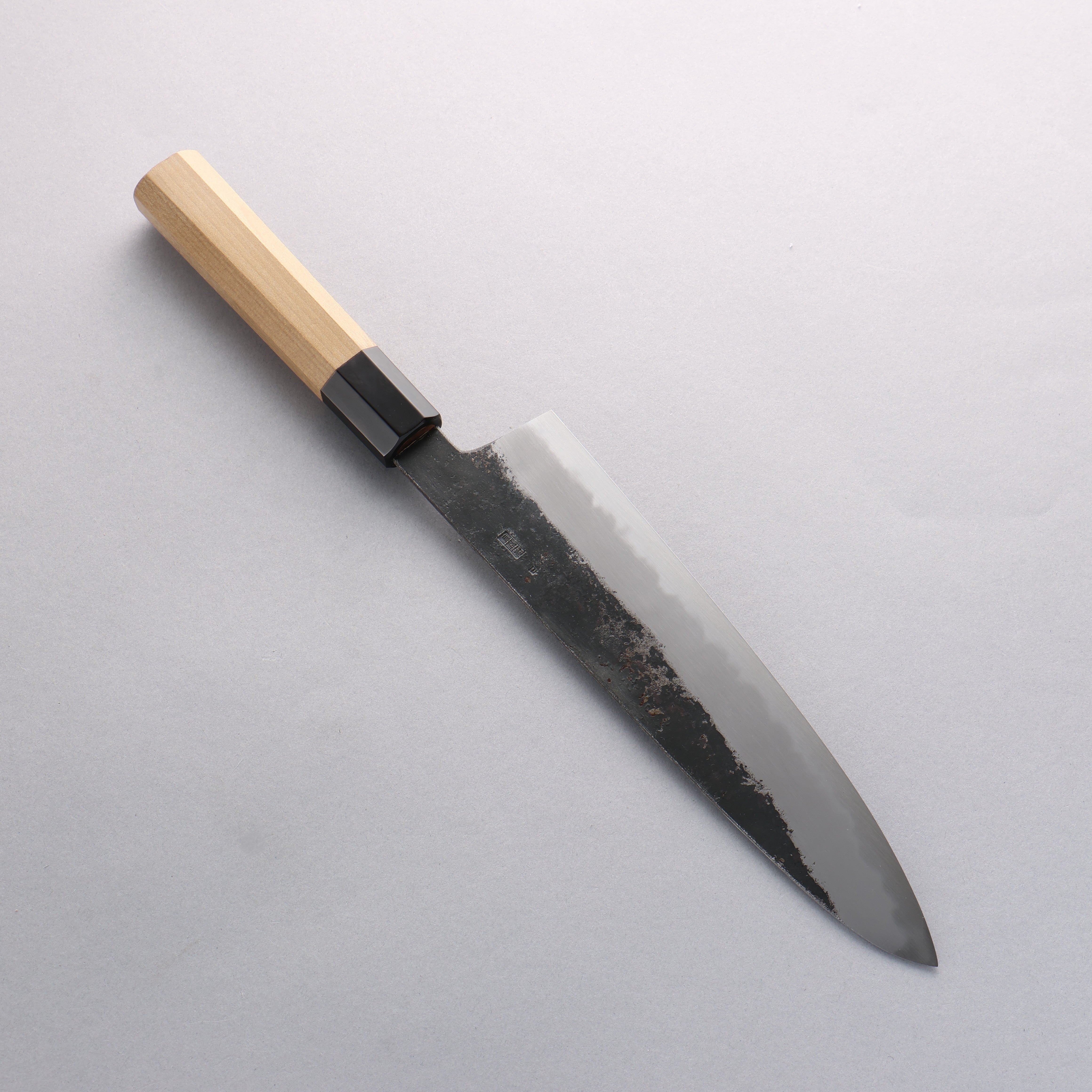 Premium Kikuzuki White Steel No.2 Gyuto Chef Knife 240mm - Black Finish with Magnolia Wood Handle - Perfect for Sushi, Meat Slicing & Professional Kitchen Use