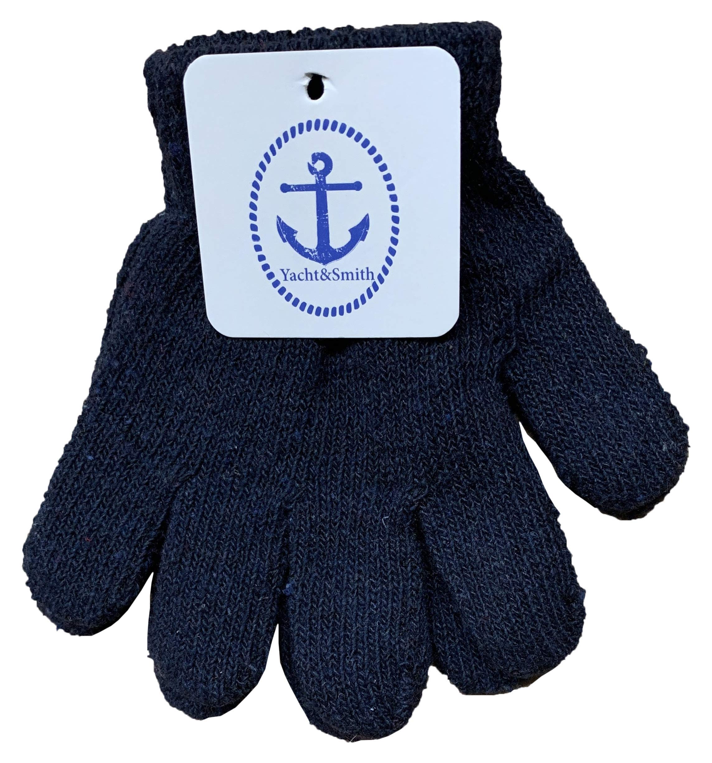 Yacht & Smith Kids Winter Gloves & Mittens Bulk Pack - Striped Design for Boys & Girls Ages 3-8 - Perfect for Snow Play, Skiing & Cold Weather Activities