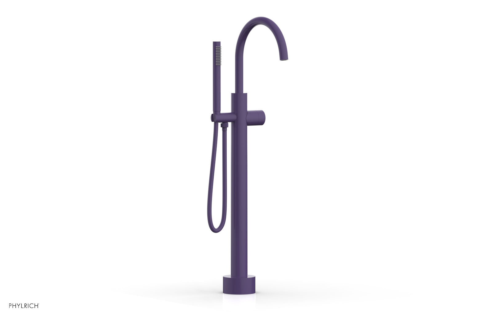 BASIC II Low Floor Mount Tub Filler with Smooth Handle & Hand Shower - Model 230 46 03 - Perfect for Modern Bathroom Renovations and Spa-Like Shower Experiences