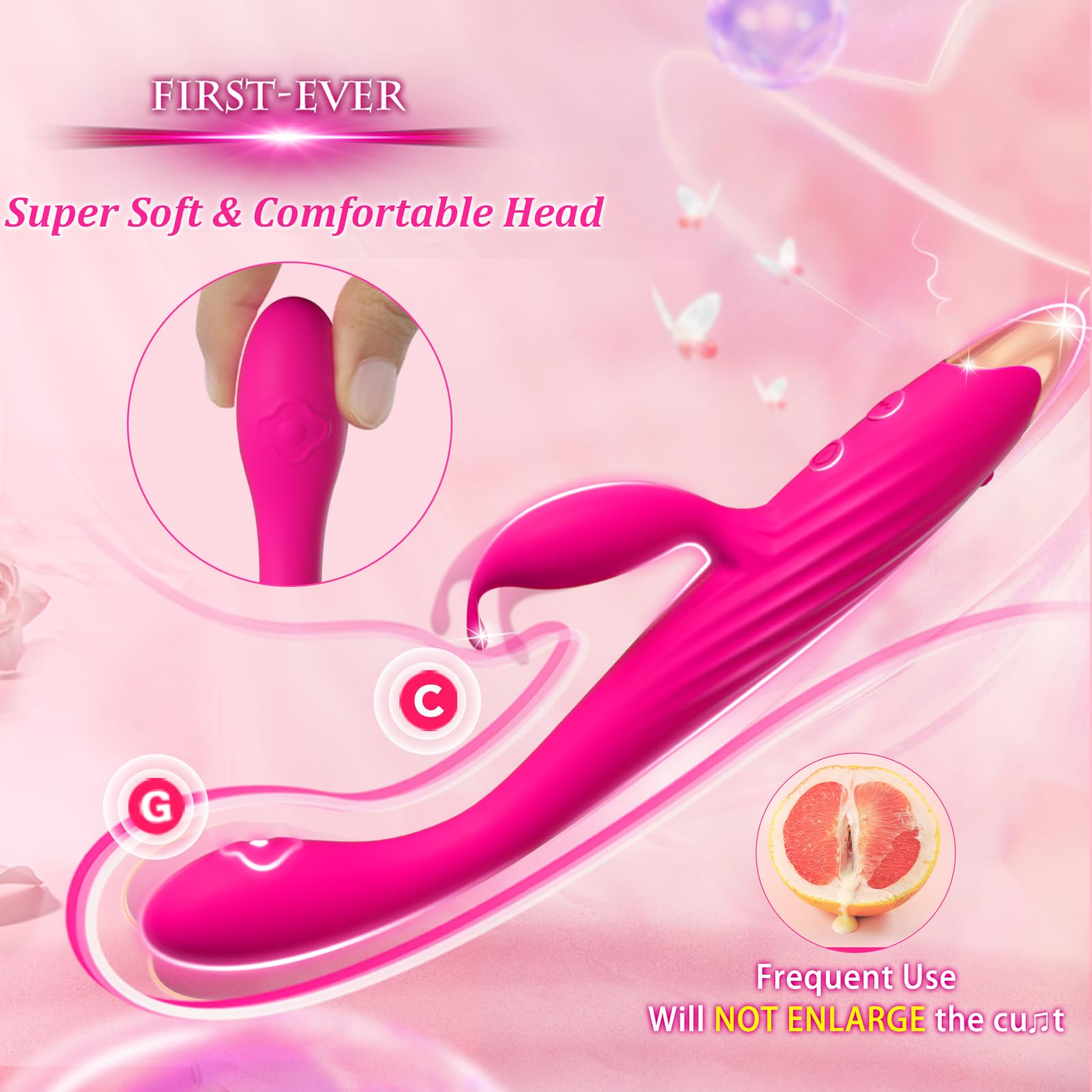 Best G Spot Vibrator with Clitoral Stimulator - Small Rose Rabbit Sex Toy for Women & Couples - Slim G Spot Dildo Wand for Beginners - Perfect for Her Pleasure, Solo Play & Intimate Couples Moments