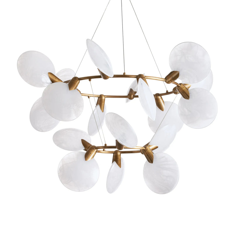 Lyla 2 Tiered Halo Chandelier - Modern Crystal Ceiling Light Fixture for Dining Room, Living Room & Bedroom - Elegant Lighting Decor for Home & Wedding