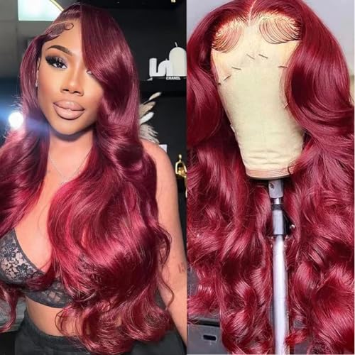 99j burgundy body wave wig