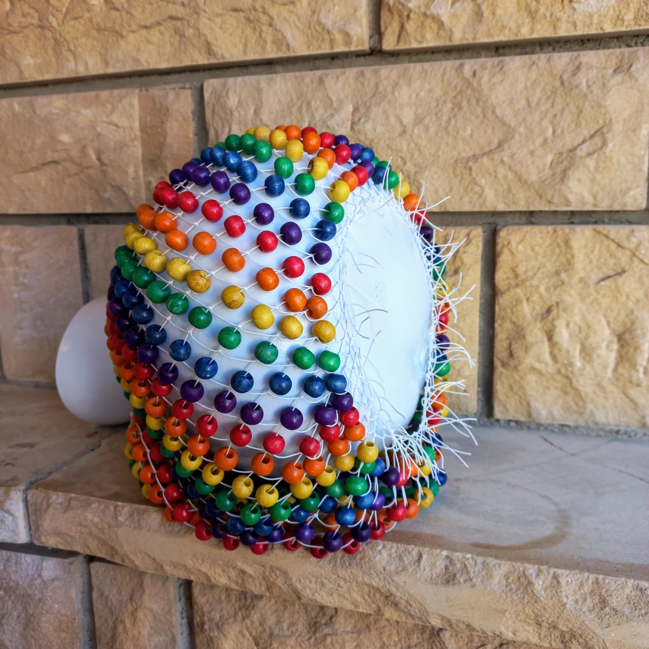 Vibrant Rainbow Beaded Gourd Shekere - Authentic African Percussion Instrument for Drumming & Music Performances | Perfect Musician Gift for Performers & Music Lovers | Great for Live Shows, Studio Recording & Cultural Events