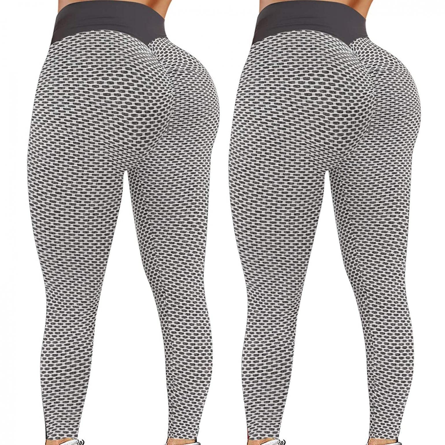 ASCOBO Women's High Waist Yoga Pants 2 Pack - Fast Dry Workout Leggings for Gym & Running