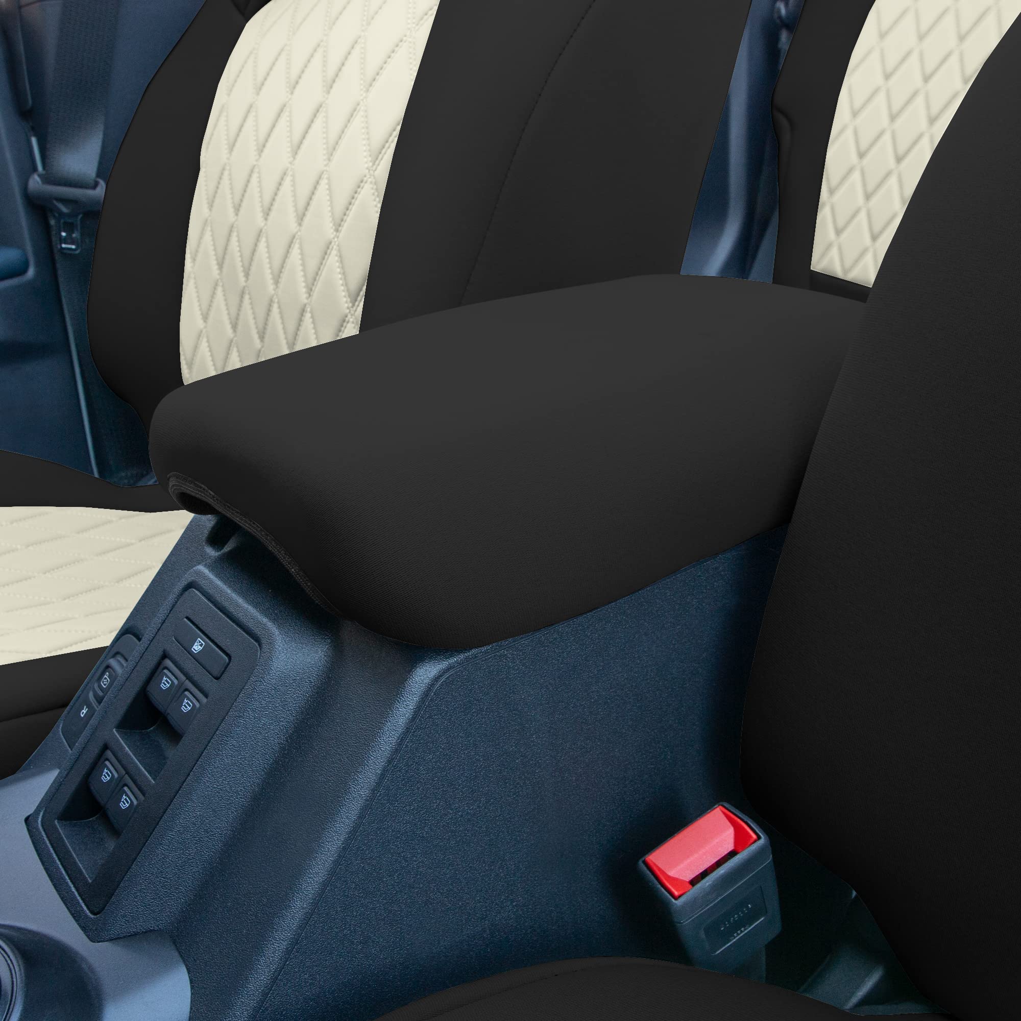 Custom Fit Neoprene Seat Covers for Ford Bronco (2021-2022) - Water Resistant Neosupreme Full Set in Beige | Perfect for Off-Road Adventures & Daily Commutes