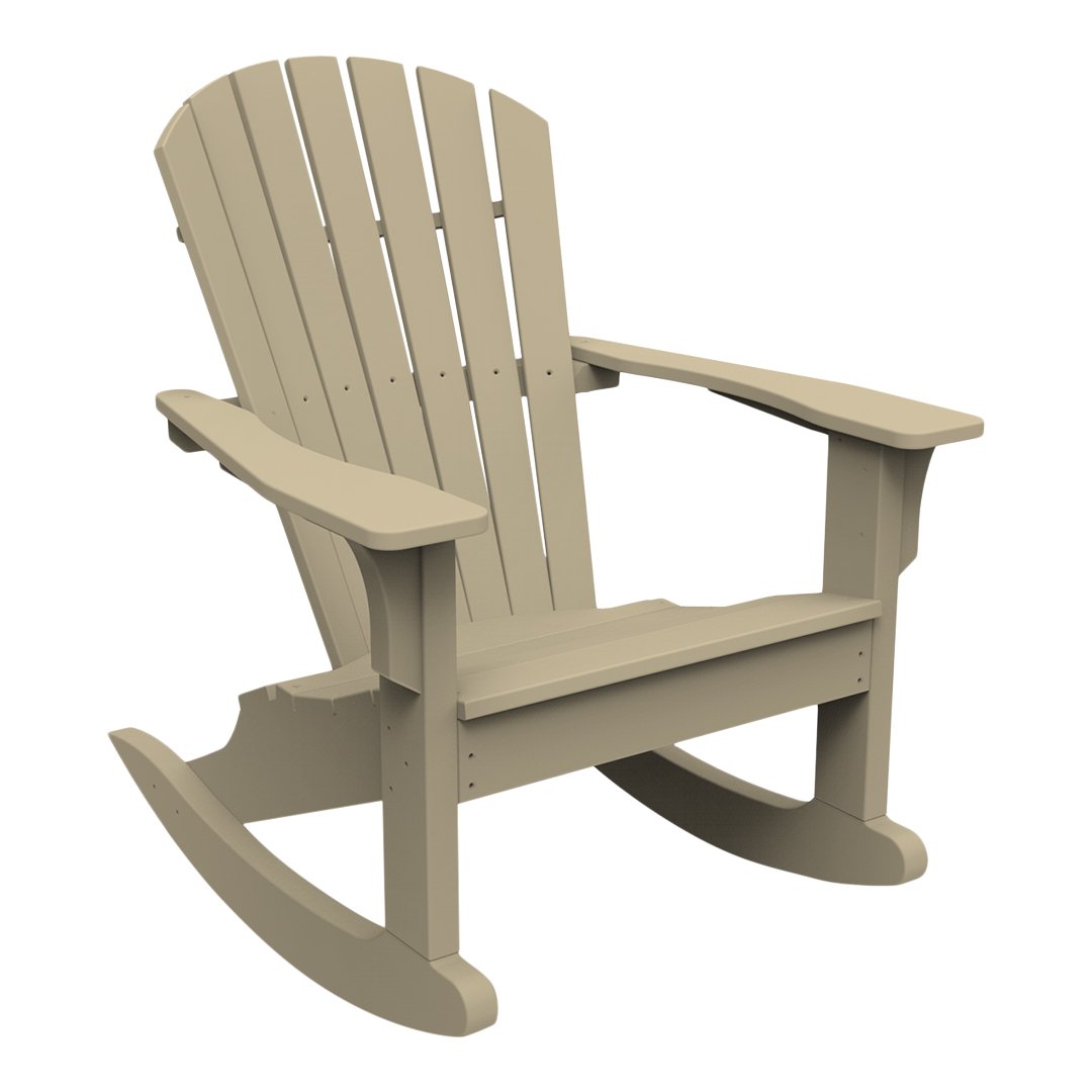 Premium Adirondack Shellback Rocker Chair - Heavy Duty All-Weather Outdoor Patio Furniture for Backyard, Poolside & Garden Relaxation