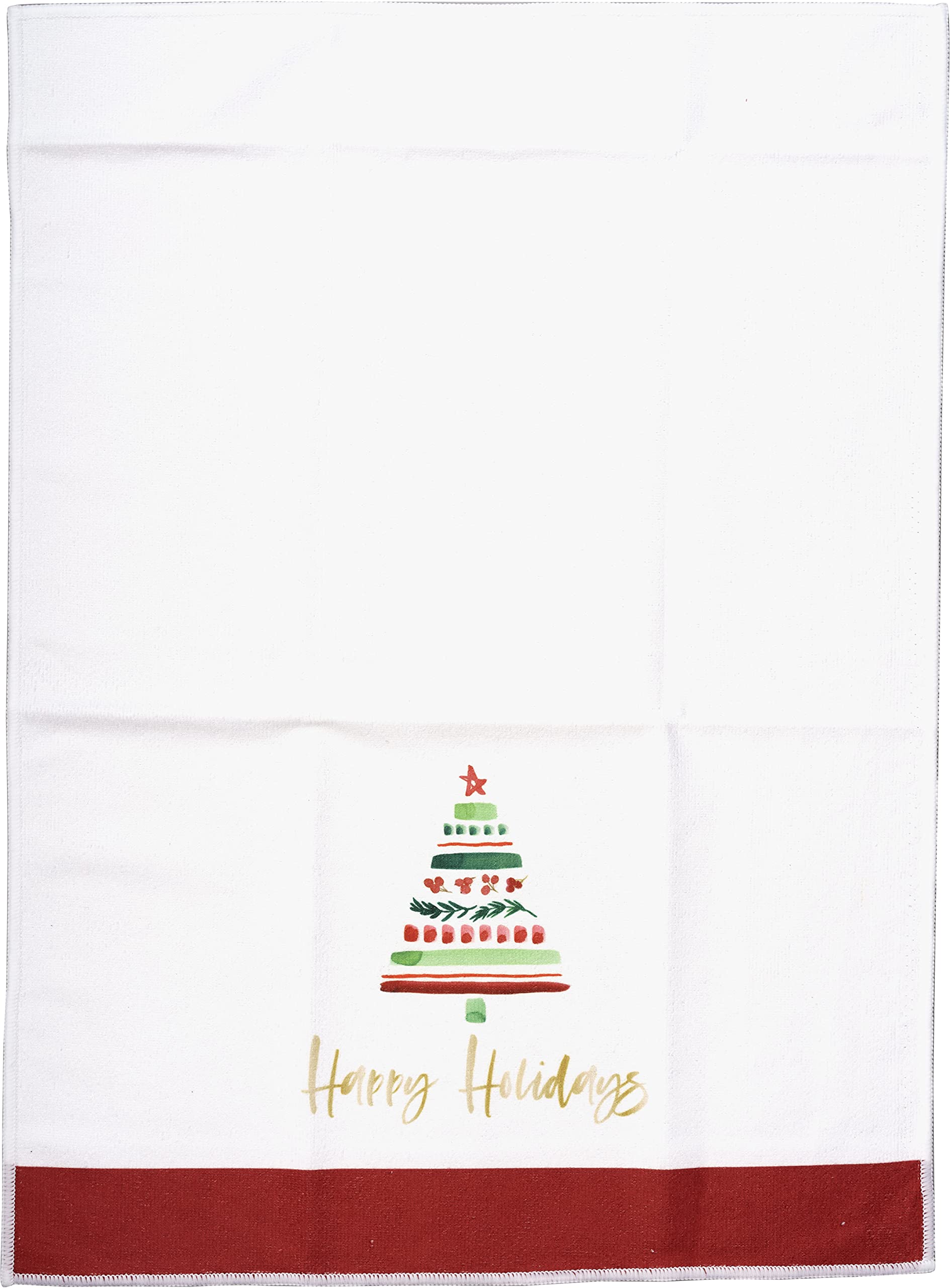 Set of 2 Christmas Holiday Tea Towels 27.5x19.75 Inch - Festive Winter Kitchen & Bathroom Towels for Decor, Gift & Holiday Cleaning - Perfect for Christmas Decorations, Hostess Gifts & Seasonal Home Use