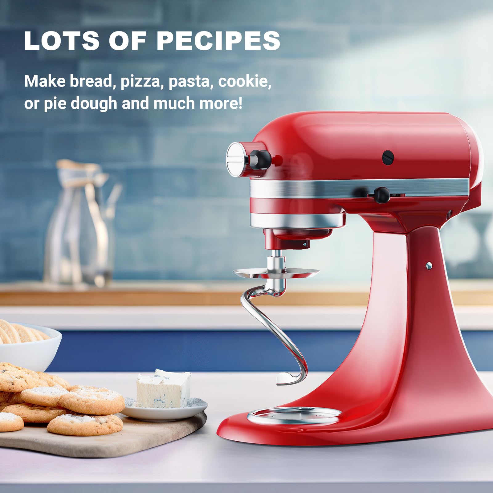 Premium Stainless Steel Spiral Dough Hook Attachment for KitchenAid 4.5QT-5QT Tilt-Head Stand Mixers | Heavy Duty Mixer Accessory | Dishwasher Safe | Perfect for Baking Bread, Pizza Dough & Pastries | by Cofun