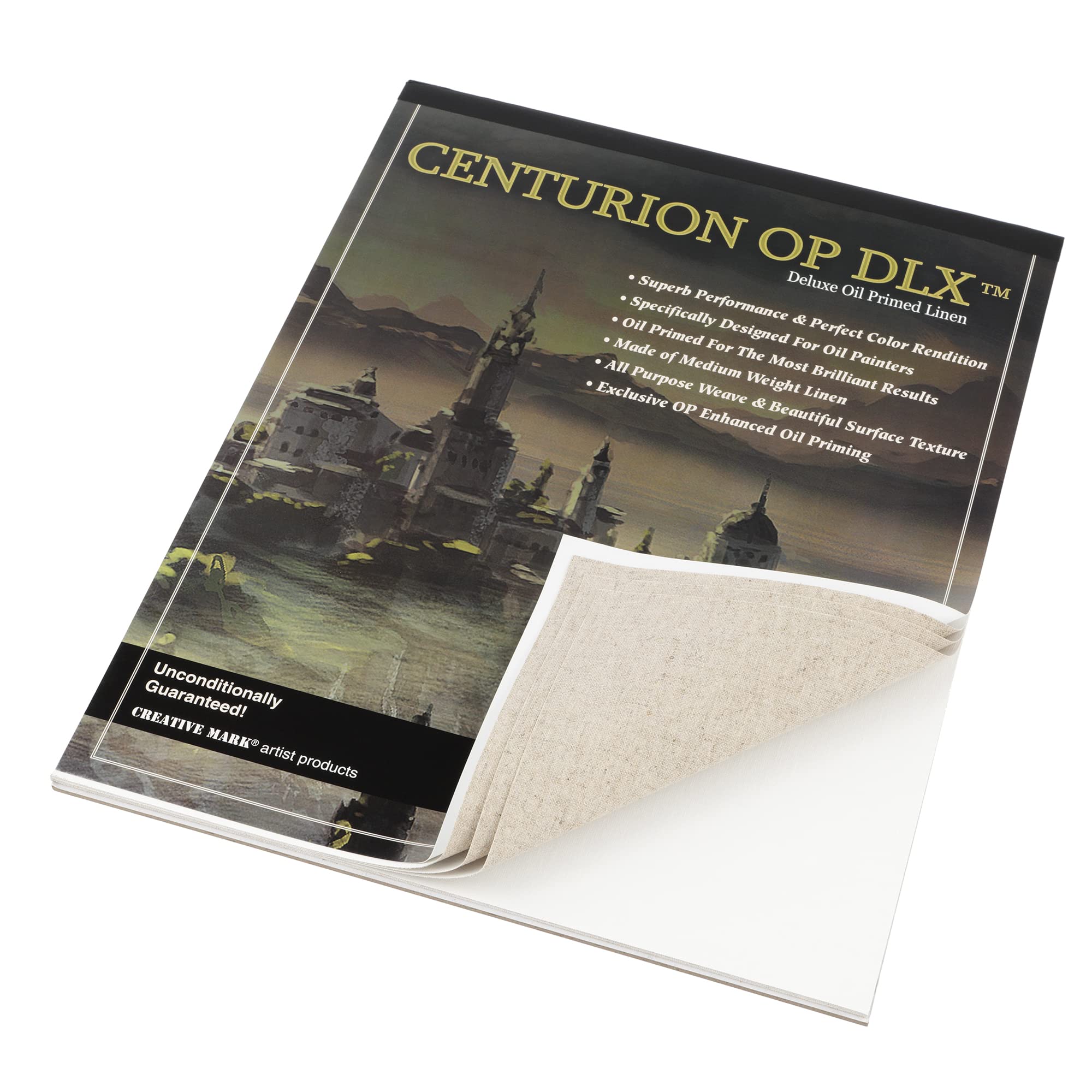 Centurion Deluxe Oil Primed Linen Pad (12x16 Inches - 6 Pack) 10 Sheets per Pad – 11 oz. No Bleed Pages, Lightweight & Portable Canvas Pad for Plein Air Painting, Sketching & Outdoor Art - Perfect for Traveling Artists & Beginners
