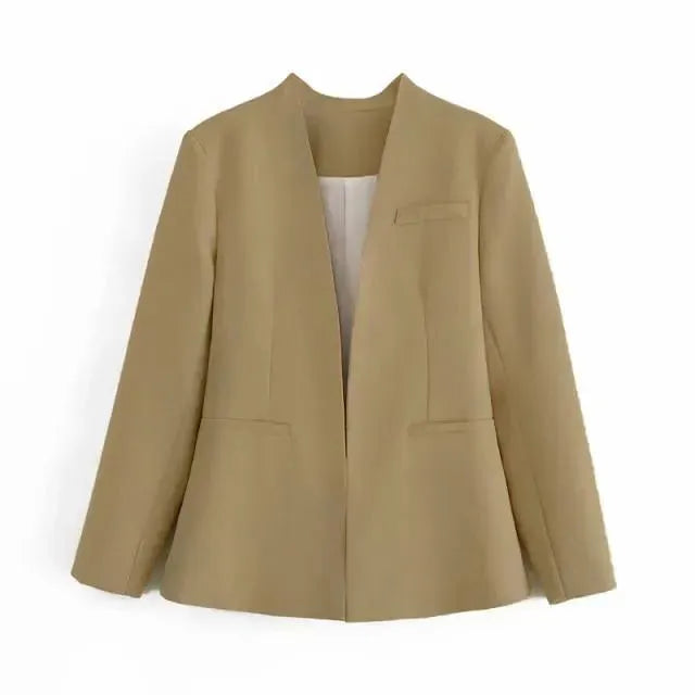 Stylish Women's Formal Blazer - Casual Plain Solid Jacket for Office, Business Meetings & Smart Outfits