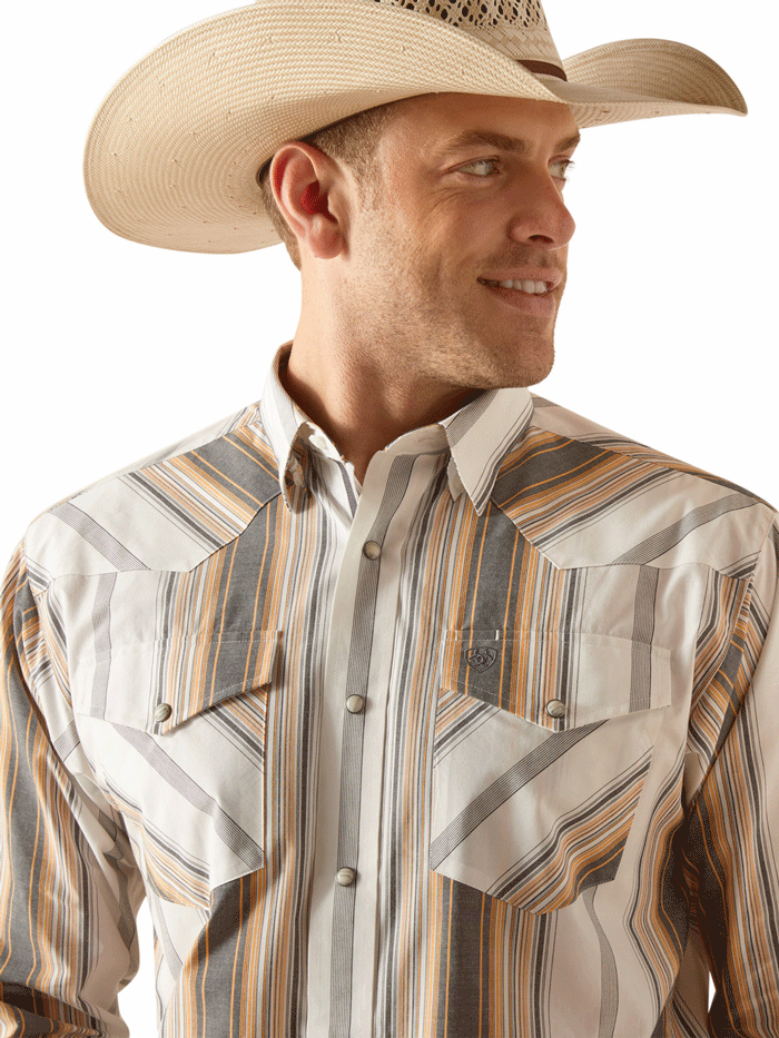 Ariat Men's Pro Series Evan Classic Fit Shirt - Tan | Western Work Shirt for Cowboy, Ranch & Outdoor Activities