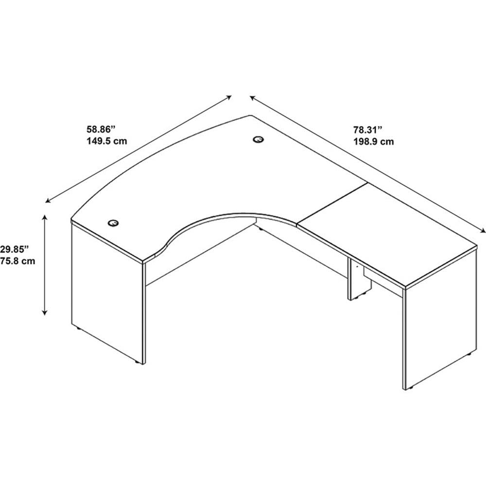 Bush Business Furniture L-Shaped Modern Mocha Cherry Computer Desk - 29.85