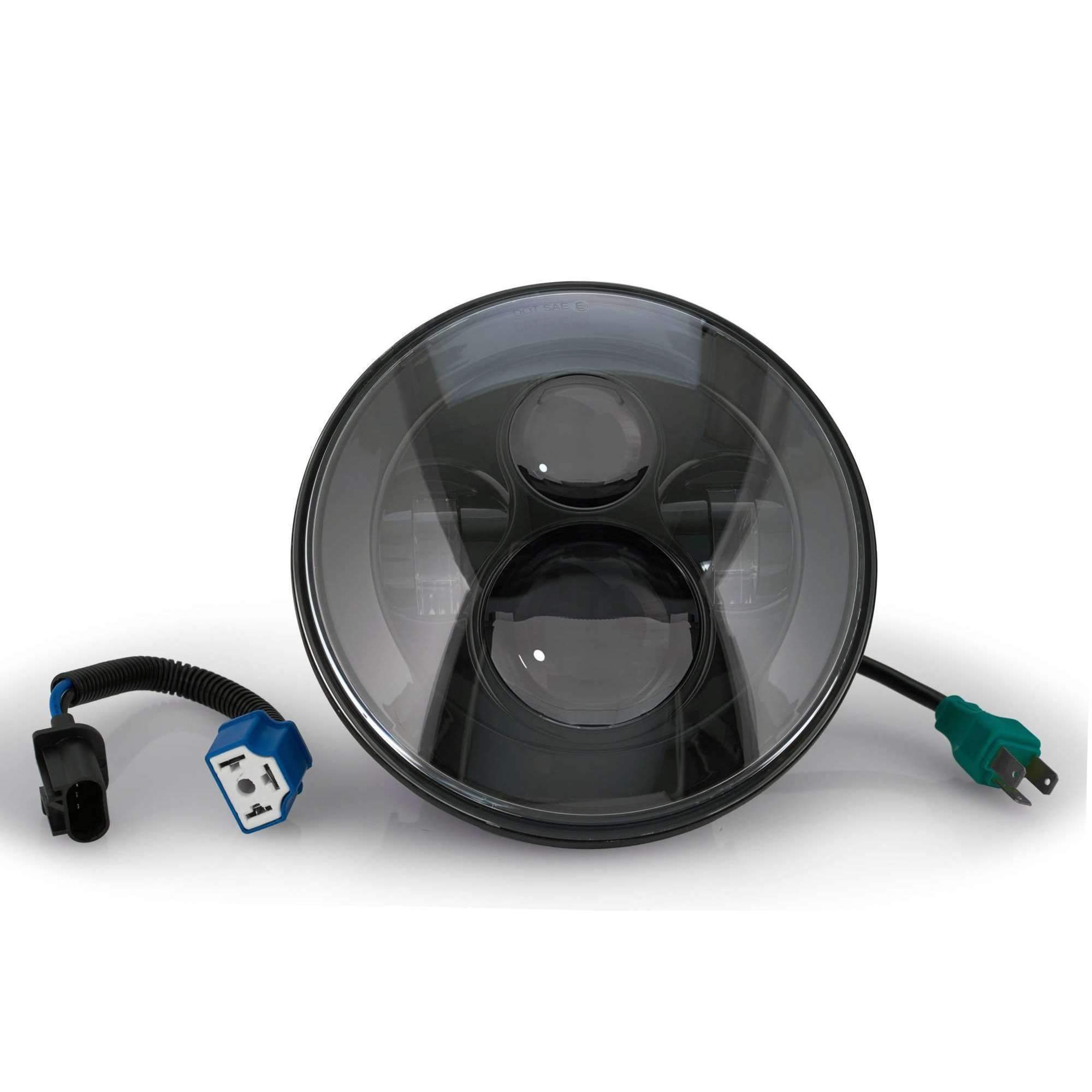 7 LED Headlight Kit for Harley Davidson & Indian Motorcycles - Generation I Black Eagle Lights | High Visibility Motorcycle Headlight for Night Riding & Off-Road Adventures