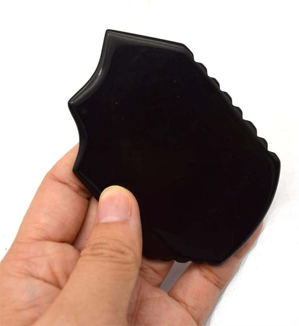 RODEREK Obsidian Gua Sha Scraping Massage Tool - Facial & Body Gua Sha Board for Men & Women - Relieves Muscle Soreness & Promotes Relaxation - Perfect for Skincare Routine, Spa Days & Self-Care at Home