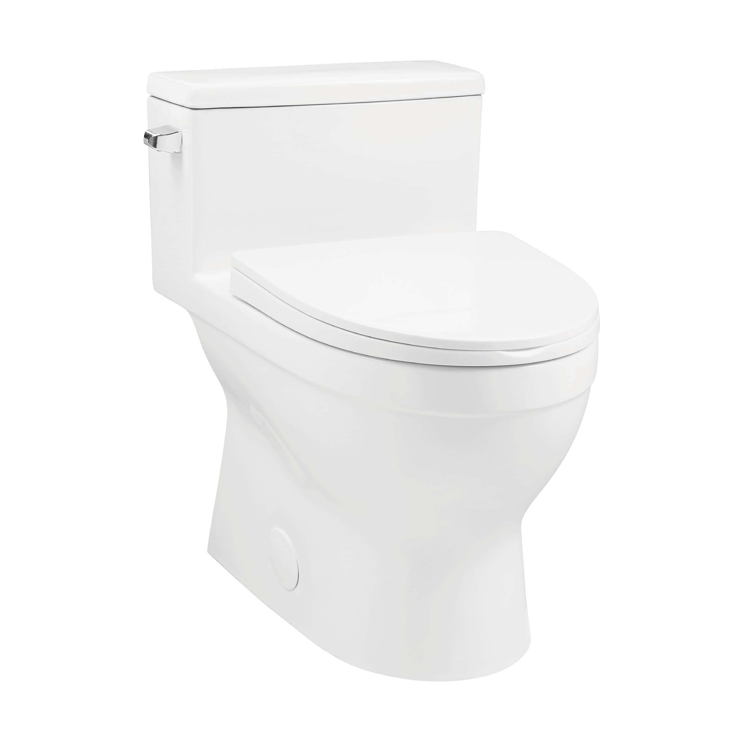 High-Efficiency Clichy One-Piece Elongated Toilet with Side Flush | 1.28 GPF Water Saving Design | Perfect for Small Bathrooms & Modern Homes