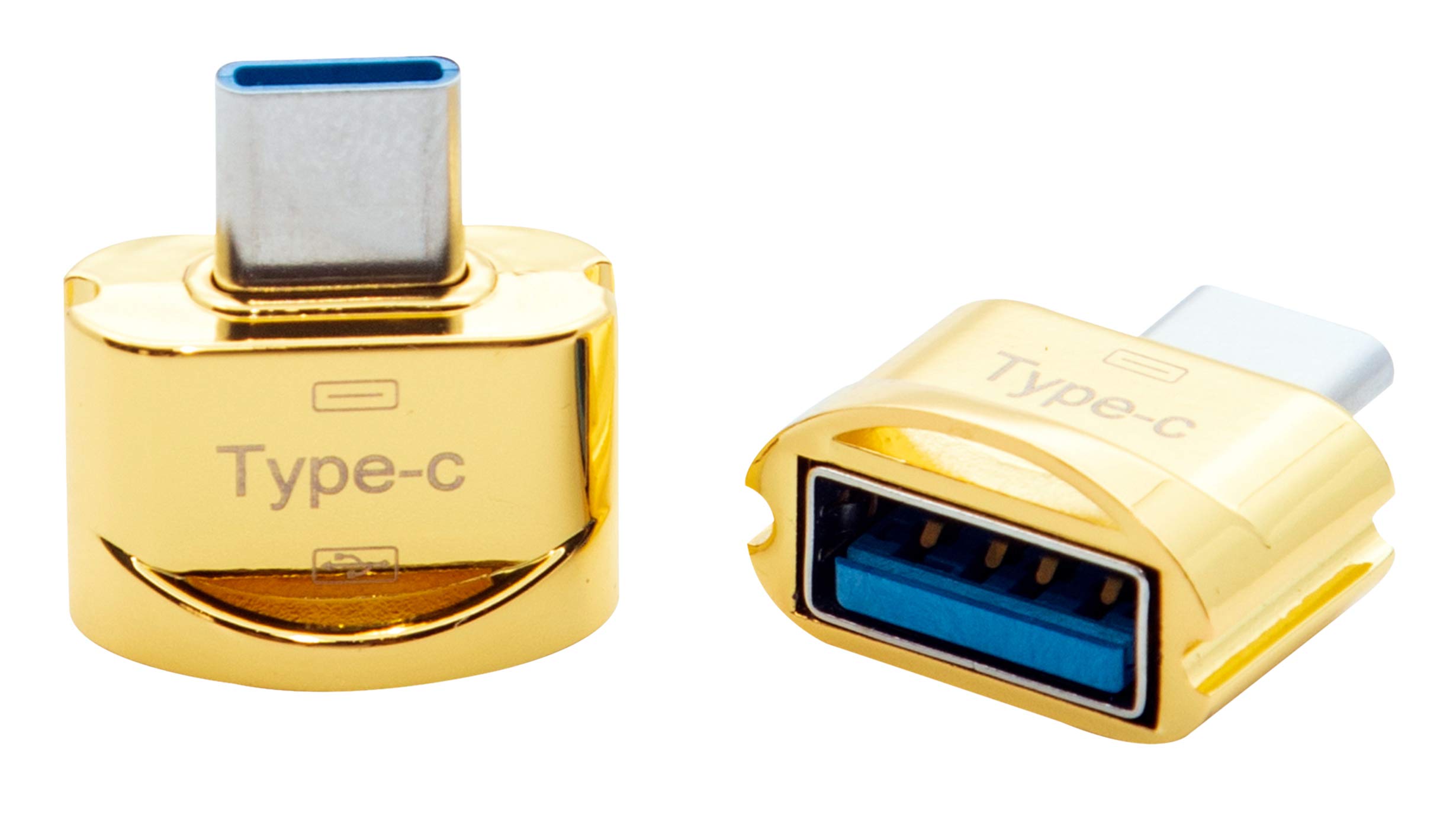 2 Pack USB C to USB 3.0 Adapter - Type C Male to USB Female OTG Converter - Compatible with iPhone 15, Samsung Galaxy, iPad Pro & More USB-C Devices - Gold (Perfect for Charging, Data Transfer & Connecting Peripherals)