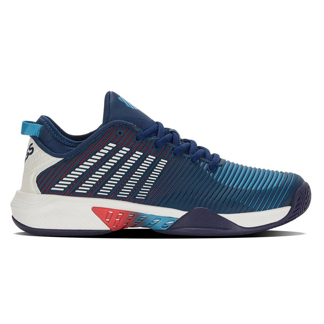 K Swiss Hypercourt Supreme Men's Tennis Shoes - Lightweight Performance Court Shoes for Men | Non-Marking Rubber Sole | Breathable Mesh Upper | Ideal for Tennis, Pickleball & Casual Wear (Blue)