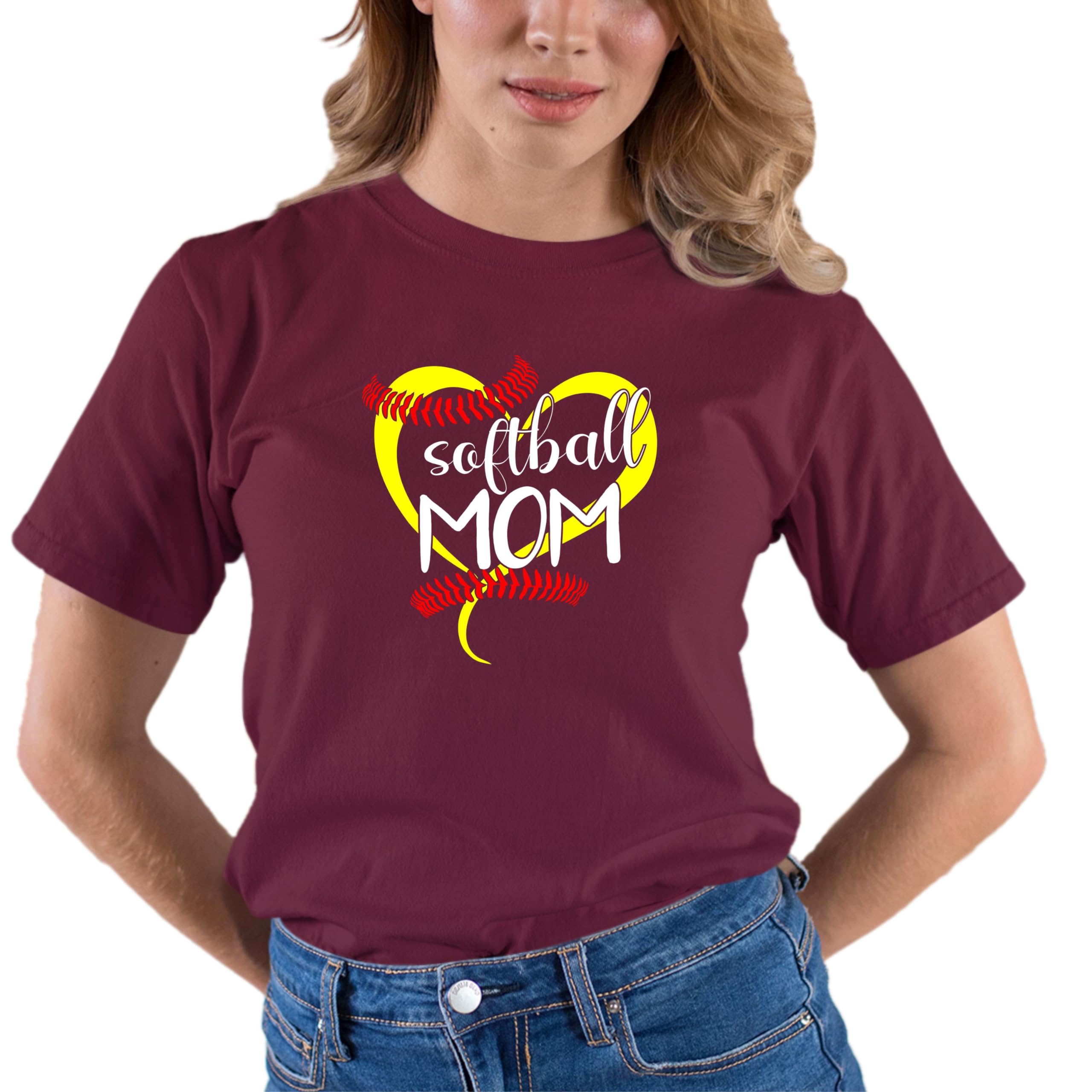 Go All Out Adult Softball Mom T-Shirt - Funny Mother's Day Gift for Baseball Moms - Perfect for Games, Practice & Team Spirit