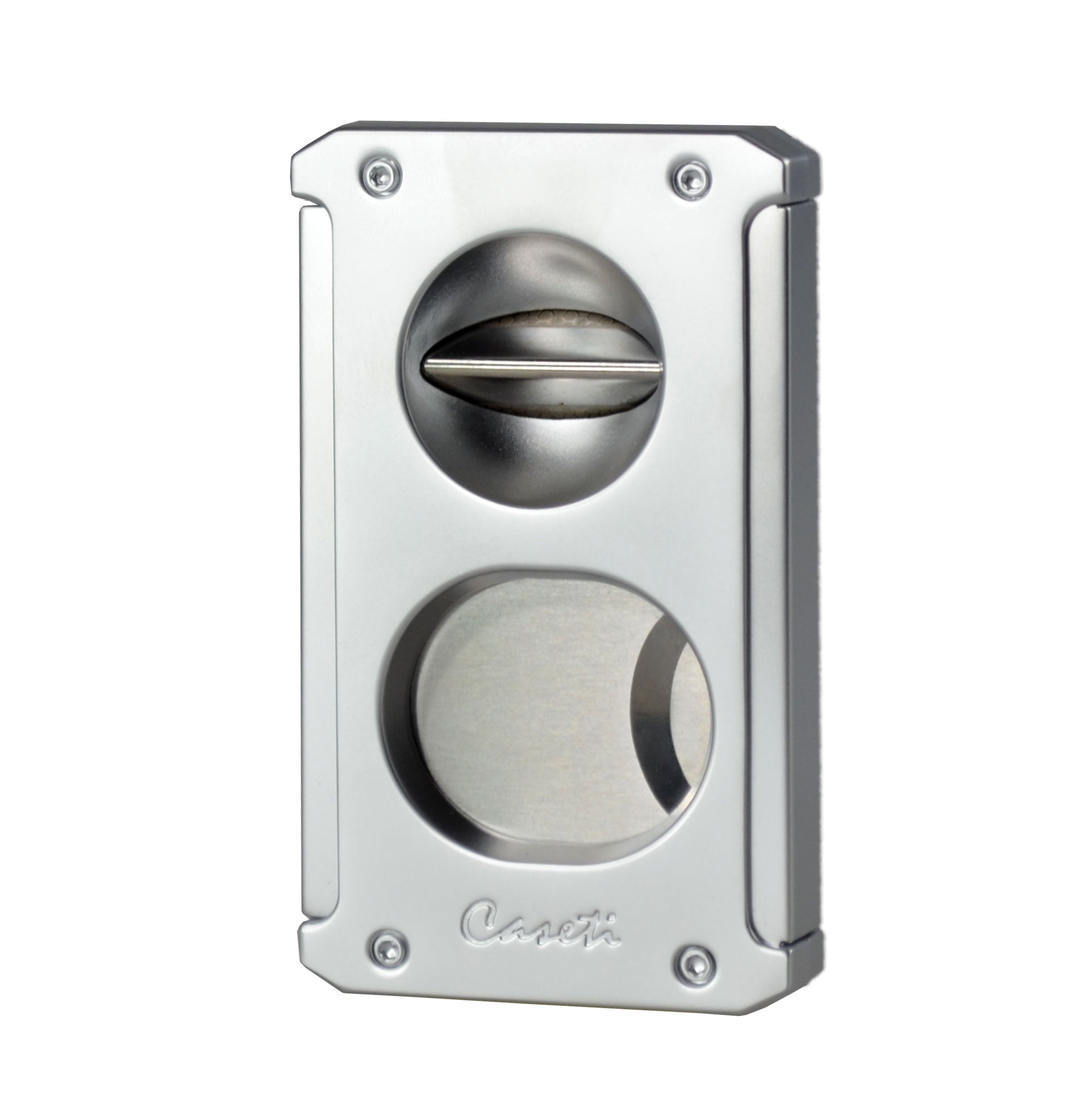 Premium Caseti Trident Chrome Cigar Cutter - Guillotine, Wedge & Punch 3-in-1 Design for Smooth Cuts | Perfect for Cigar Enthusiasts, Gifts & Special Occasions