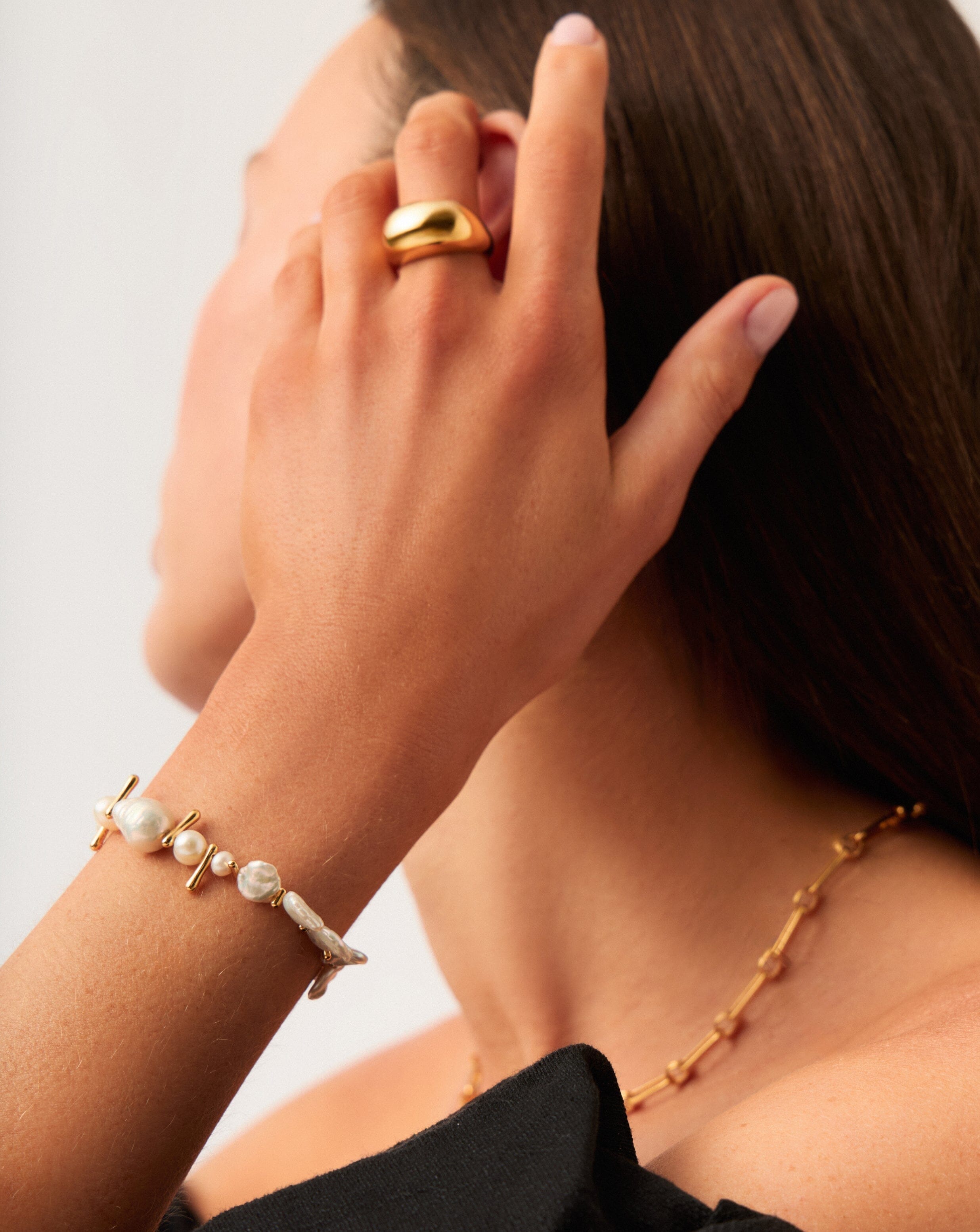 Elegant Mixed Pearl Statement Beaded Bracelet - 18k Gold Plated & Genuine Pearls | Perfect for Weddings, Parties & Special Occasions