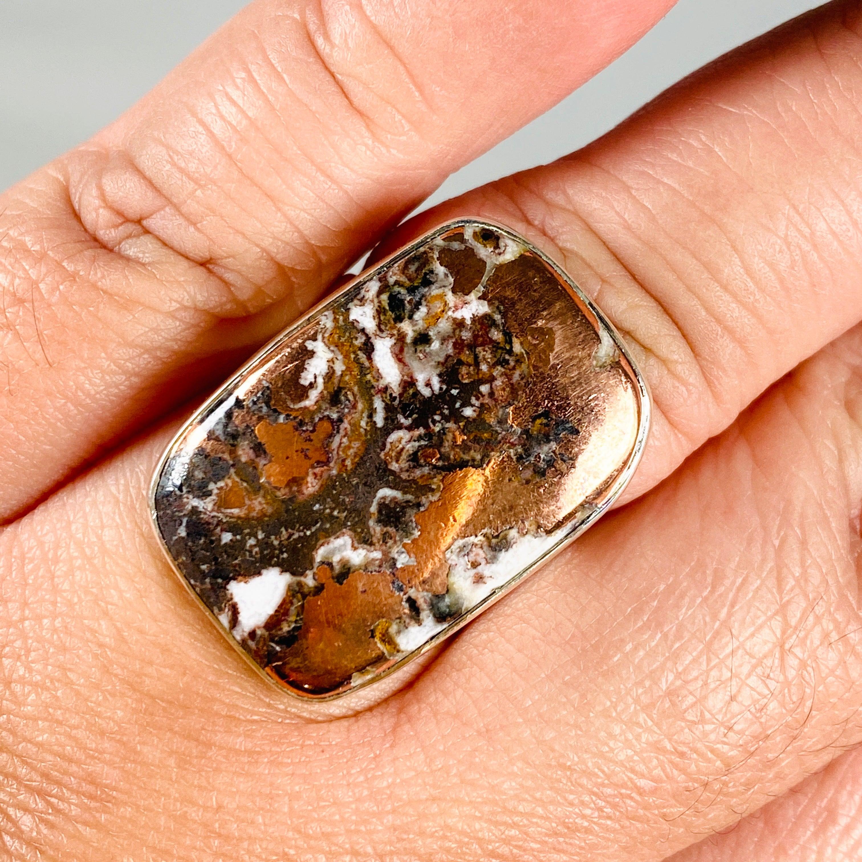 Copperite Rectangular Ring - Size 10 - KRGJ3040 - Elegant Minimalist Jewelry for Women - Perfect for Everyday Wear, Office & Special Occasions