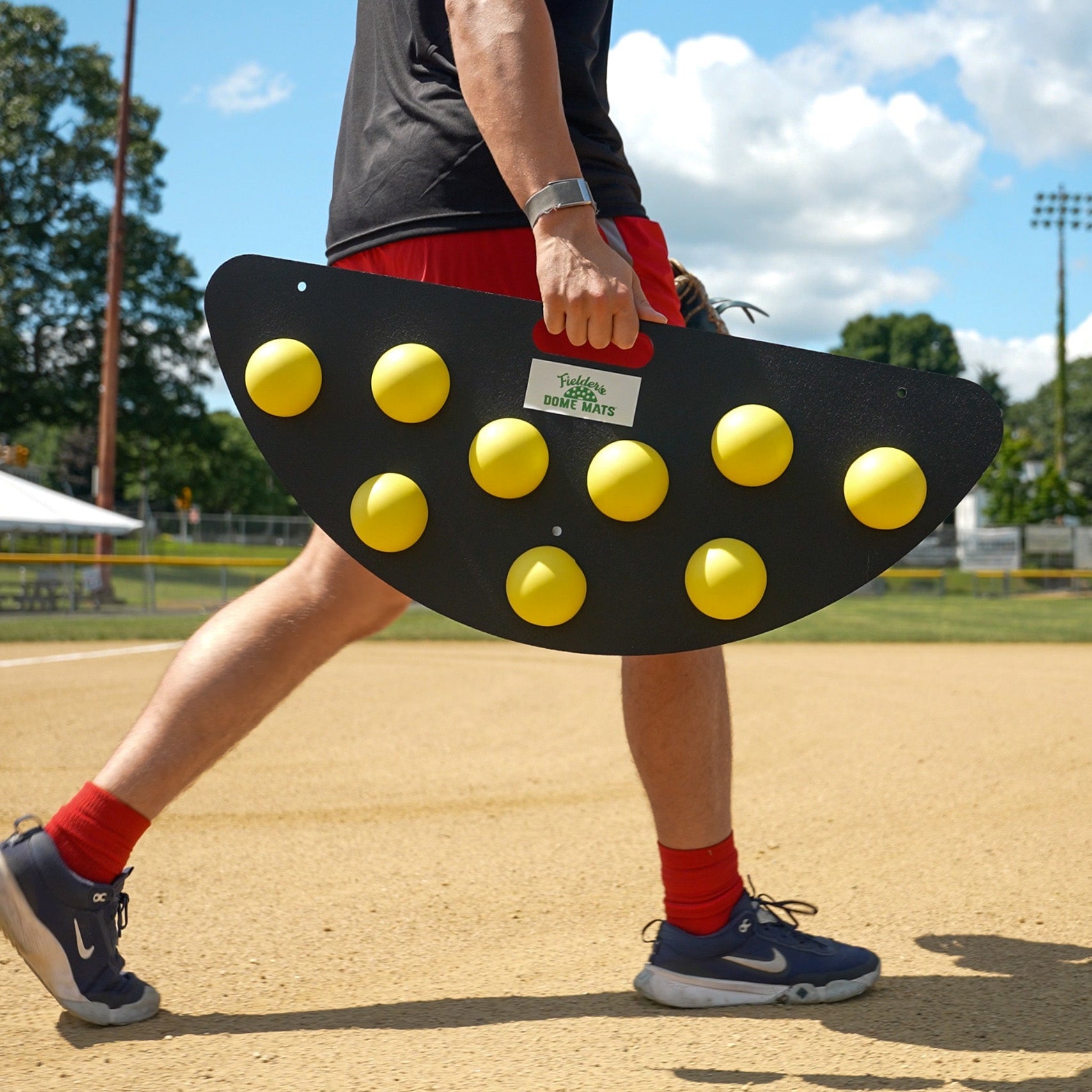 Premium Fielder's Dome Mat® - Non-Slip Baseball & Softball Training Mat for Fielding Practice - Perfect for Indoor & Outdoor Drills, Backyard Training, and Team Practice Sessions