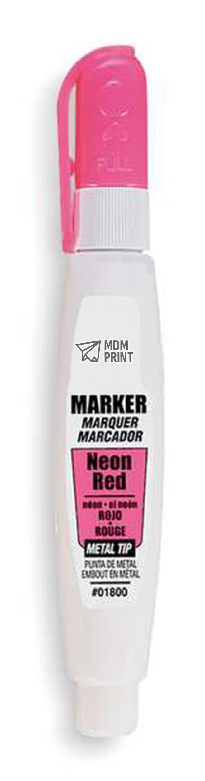 Permanent Paint Marker - Micro Tip, Neon Red Color, Oil-Based Ink for DIY, Crafts & Industrial Use | Waterproof & Fade-Resistant