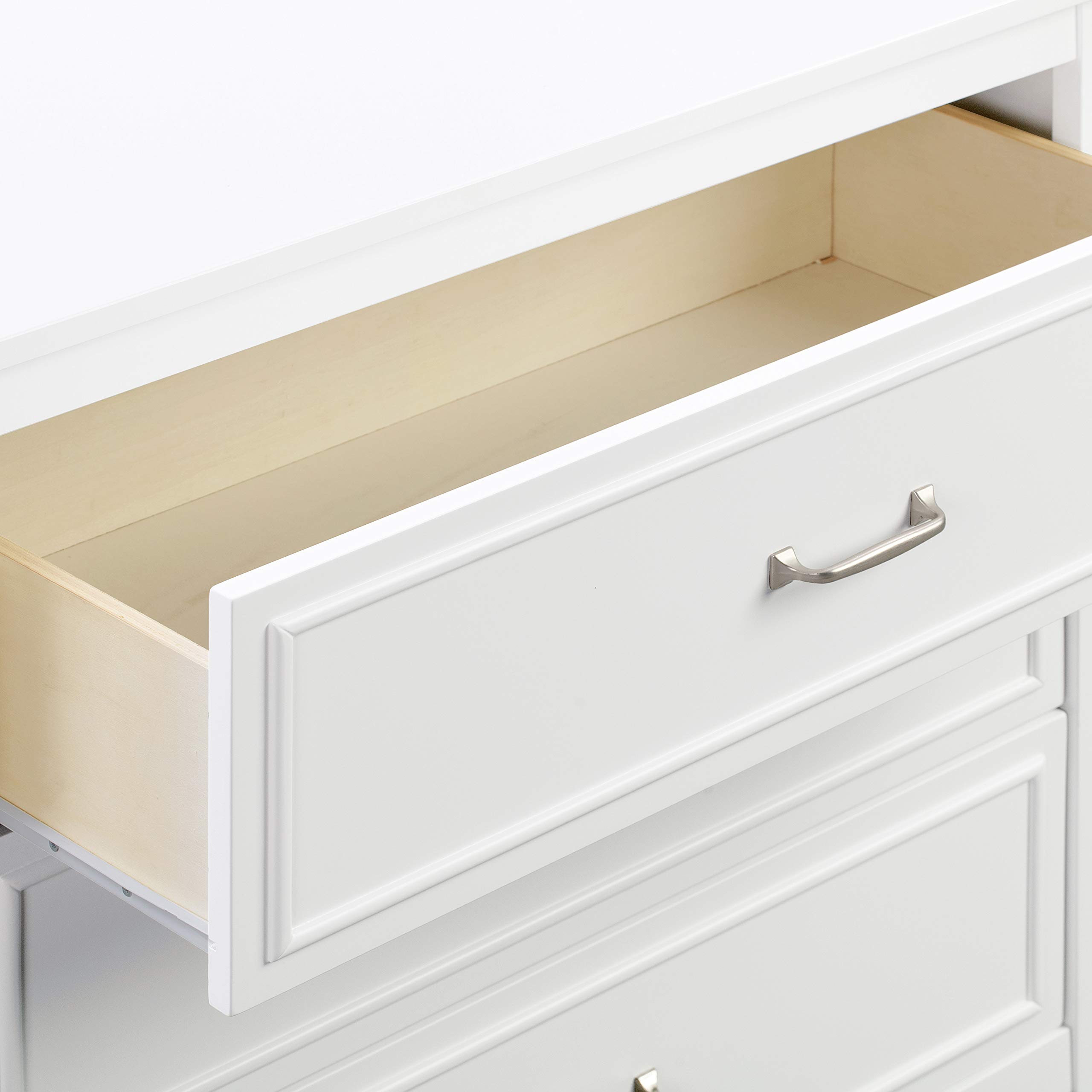 DaVinci Charlie 3-Drawer White Dresser - 35x20x34 Inch Solid Wood Baby Nursery Furniture for Bedroom Storage & Organization (Pack of 1)