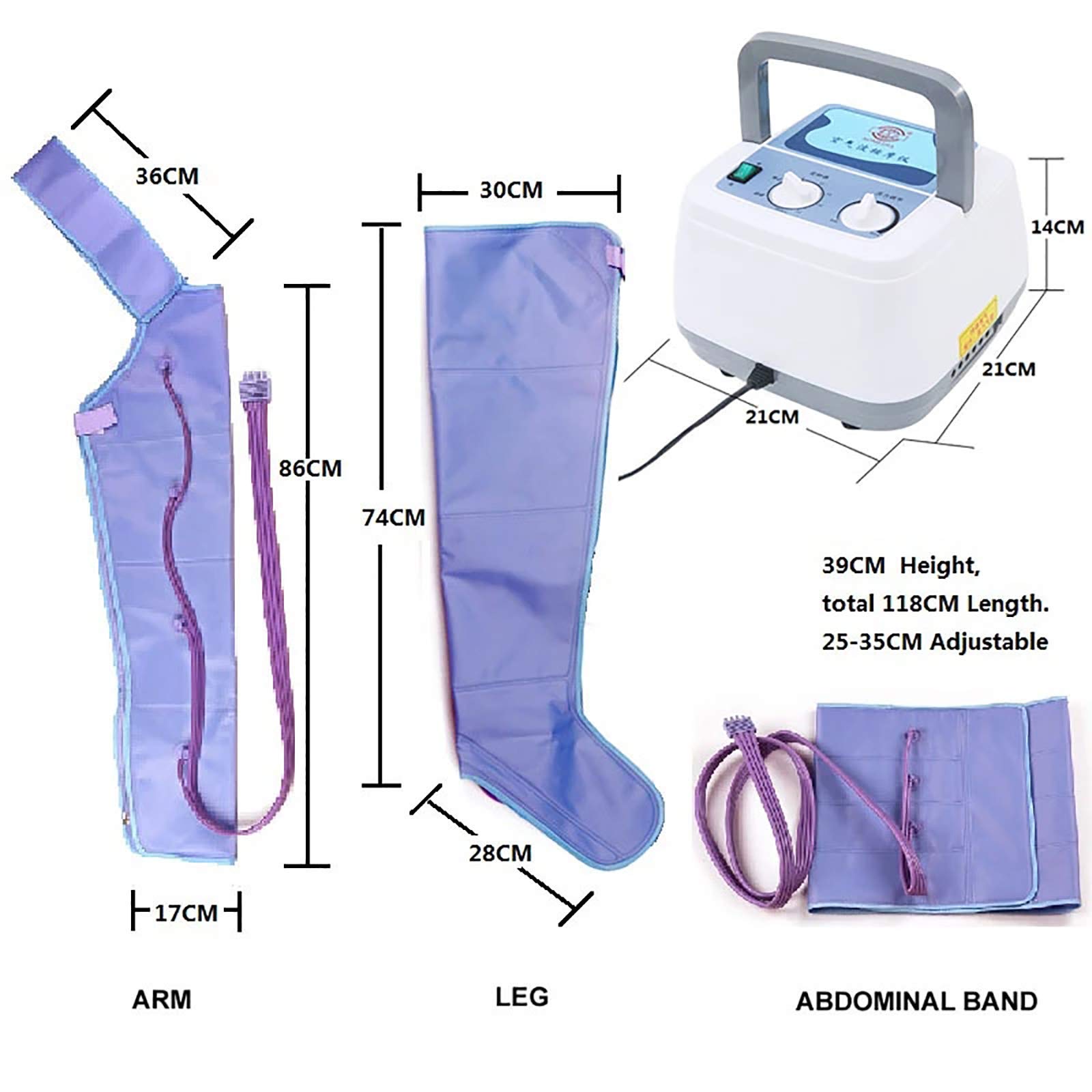 YUXINCAI Electric Air Compression Leg Massager for Foot, Ankle & Calf Pain Relief - Full Body Pressotherapy Massage Machine with Adjustable Wraps - Healthcare, Rehabilitation & Physiotherapy Device for Home/Office Use (Relaxation, Circulation Improvement & Muscle Recovery)