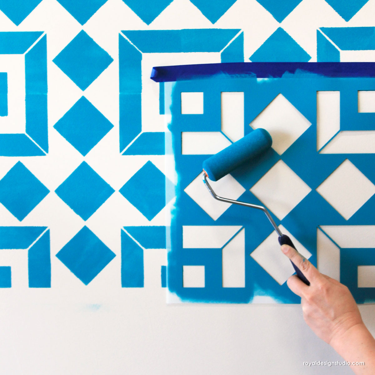 Alonzo Tile Stencil Kit - Reusable DIY Floor & Wall Stenciling Template for Concrete, Wood, Ceramic - Perfect for Home Decor, Bathroom, Kitchen, and Patio Renovation