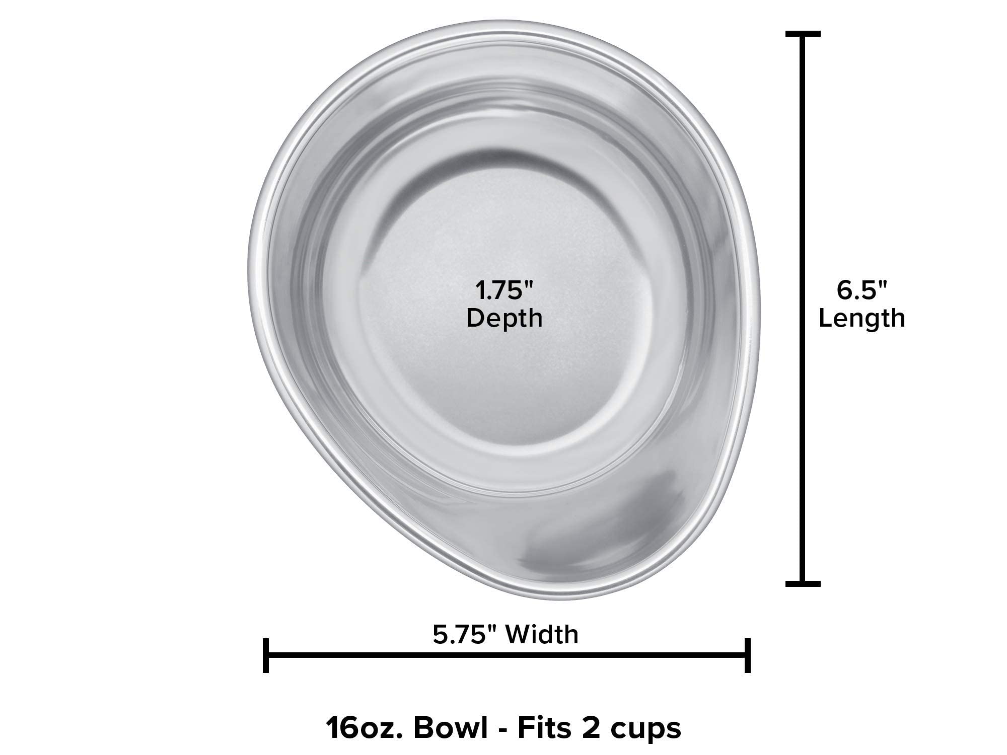 WeatherTech Extra Single Bowl - 16 oz Stainless Steel Dog Food & Water Bowl (81BOWL16) - Perfect for Pets, Travel & Outdoor Use