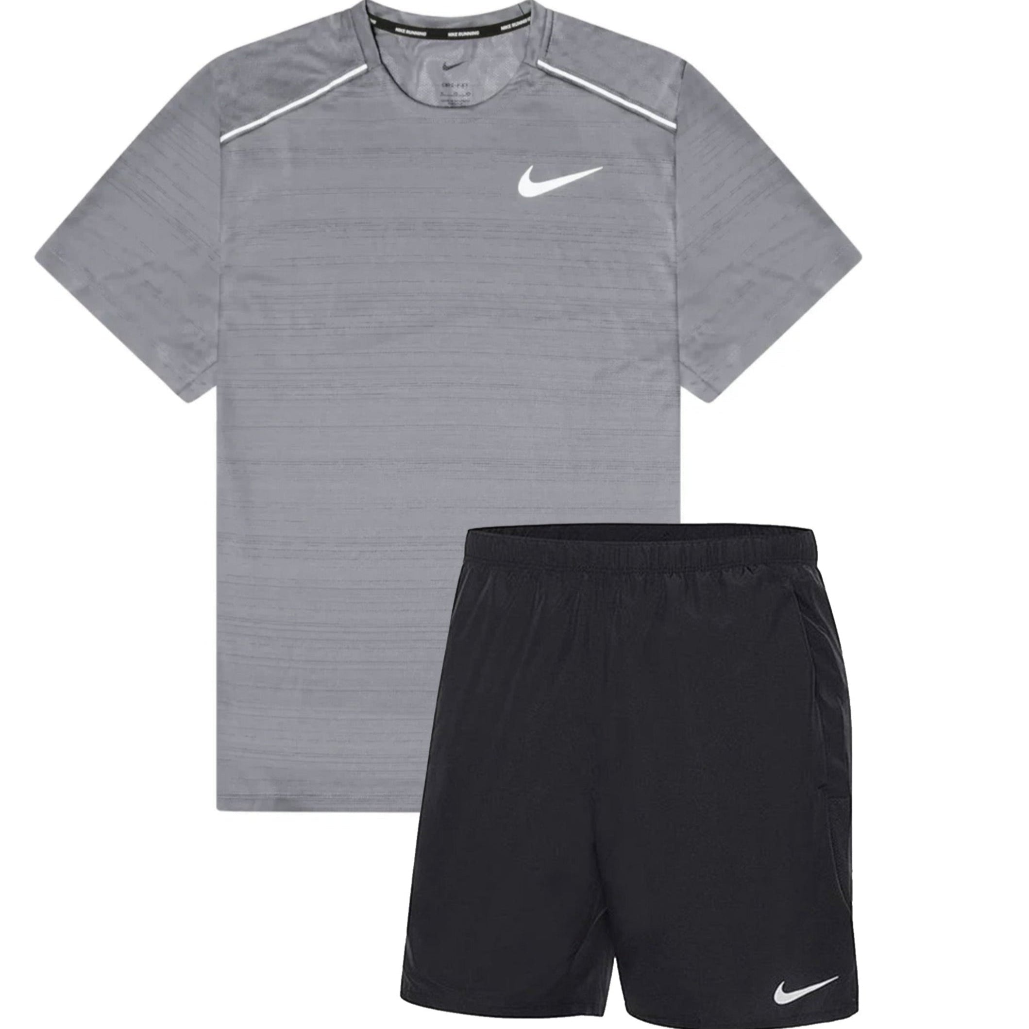 Nike Miler 1.0 Running Shorts & T-Shirt Set for Men - Lightweight Breathable Workout Outfit for Jogging, Gym & Training