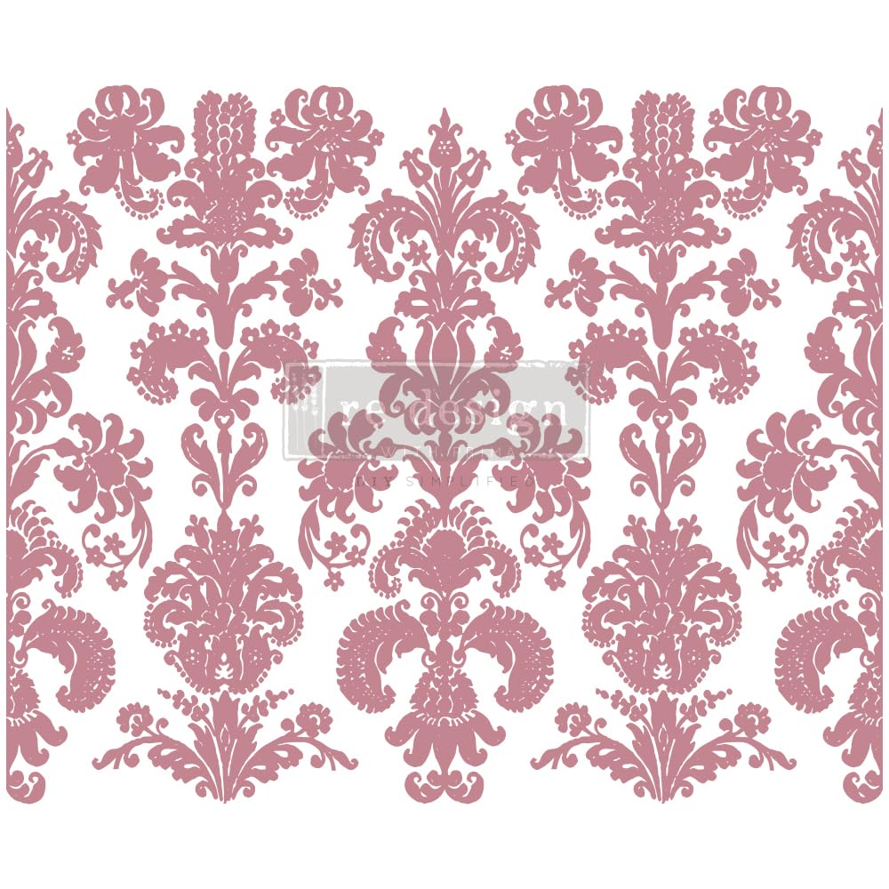Prima Decor Clear-Cling Stamps - Reusable Damask Wall Stencils for DIY Home Decor, Furniture Painting, Nightstand, Vanity Table & Desk Makeover | Perfect for Bedroom, Living Room & Office Decoration