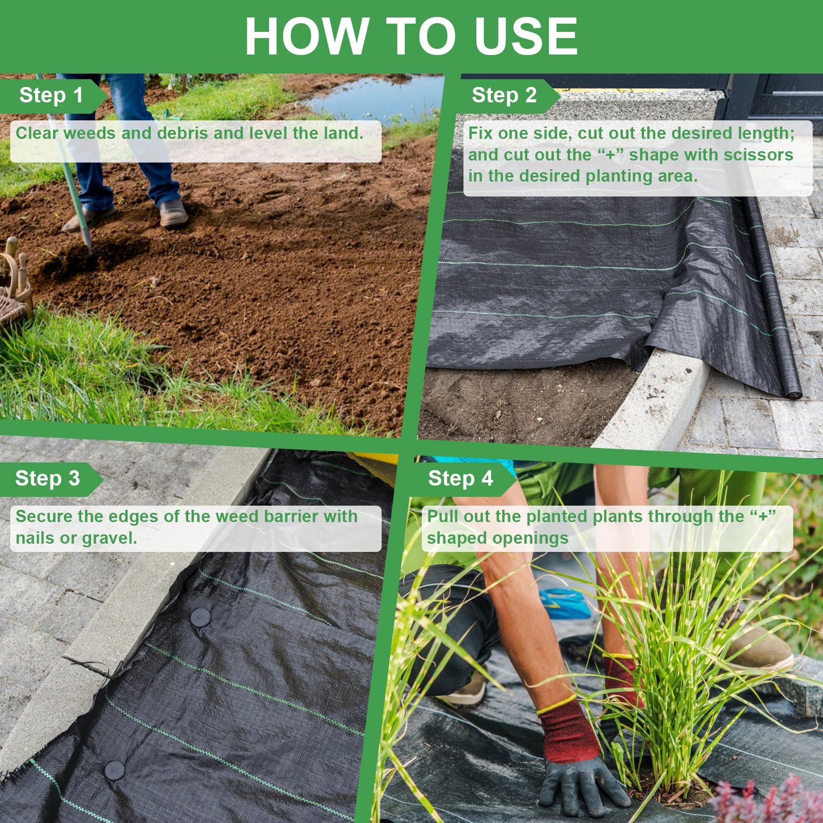 **Mupera Premium 3.8oz Woven PP Weed Barrier Fabric - 6ft x 300ft Black Landscape Ground Cover for Gardening, Driveway & Weed Control | Durable Geotextile Mat for Yards, Flower Beds & Pathways**