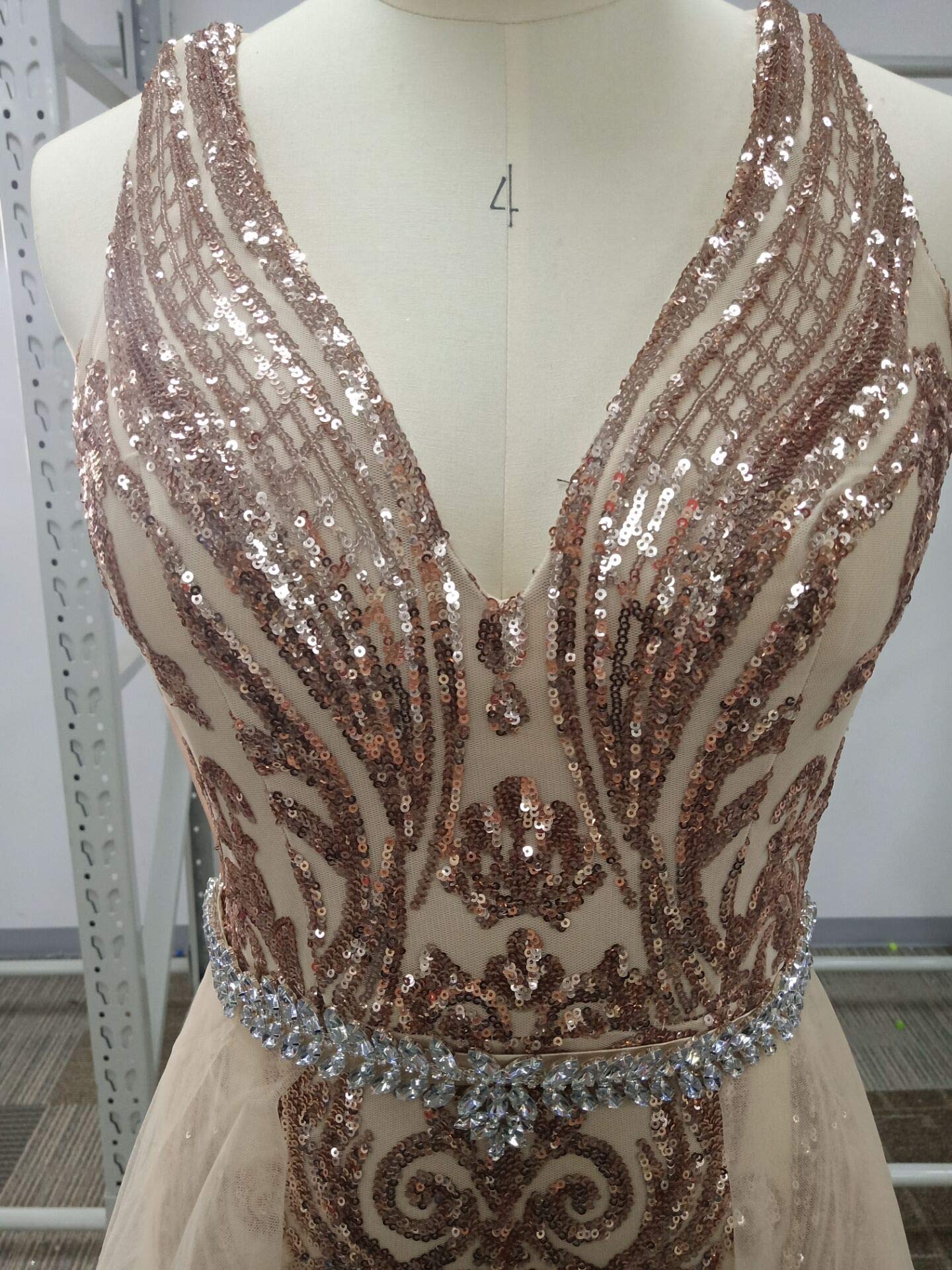 Sarahbridal Luxury Beaded Sequin Evening Gown - Elegant Tulle Applique Embroidery Prom Dress for Women 2024 | Perfect for Formal Events, Weddings & Red Carpet Occasions