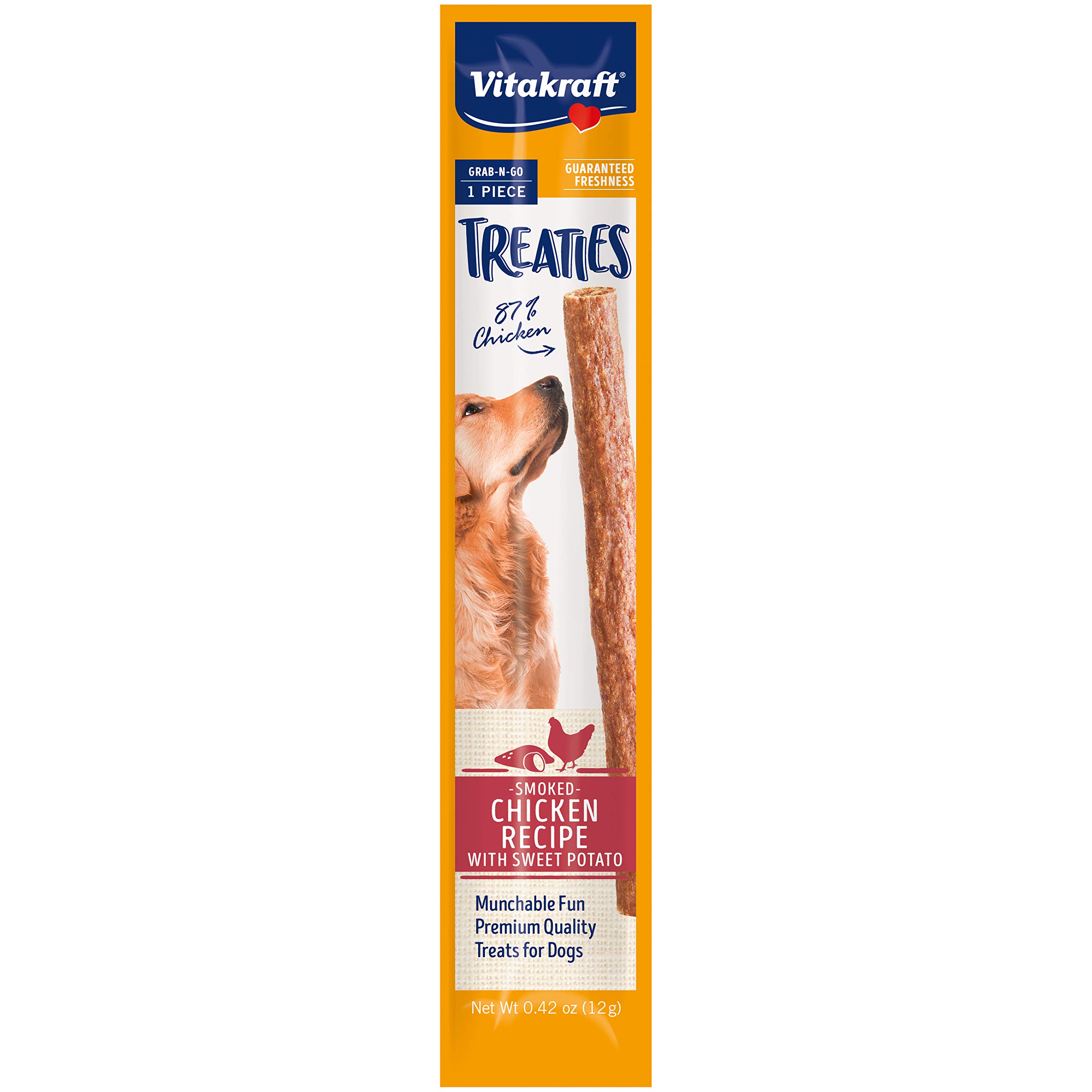 Vitakraft Soft Dog Jerky Treats - Chicken & Pumpkin Flavor - No Rawhide Chew Sticks for Dogs | Healthy Snack for Training & Rewards