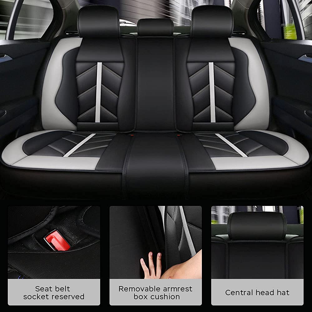 Premium Leather Car Seat Covers for Chevy Suburban 2007-2019 Models - 5-Seat Full Set, Waterproof & Durable Vehicle Seat Protectors (Gray, MH33) - Perfect for Road Trips, Family Travel & Daily Commuting