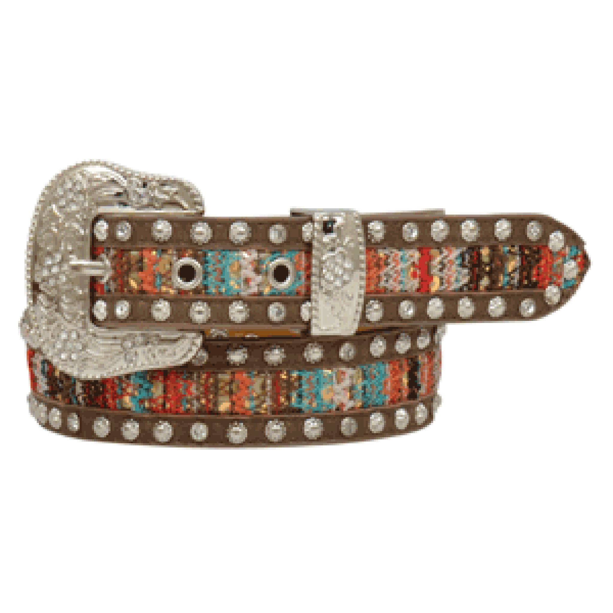 Angel Ranch Girls Brown Aztec Tapestry Belt - Stylish Bohemian Waist Accessory for Women | Perfect for Music Festivals, Boho Outfits & Western Fashion