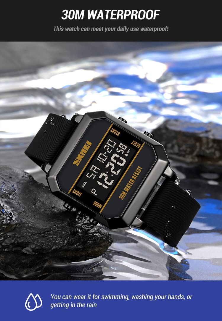 MASTOP Digital Sports Watch for Men & Women - Large Easy-to-Read Numbers, Waterproof Stopwatch with Countdown Timer | Perfect for Running, Swimming, Gym Workouts & Outdoor Activities
