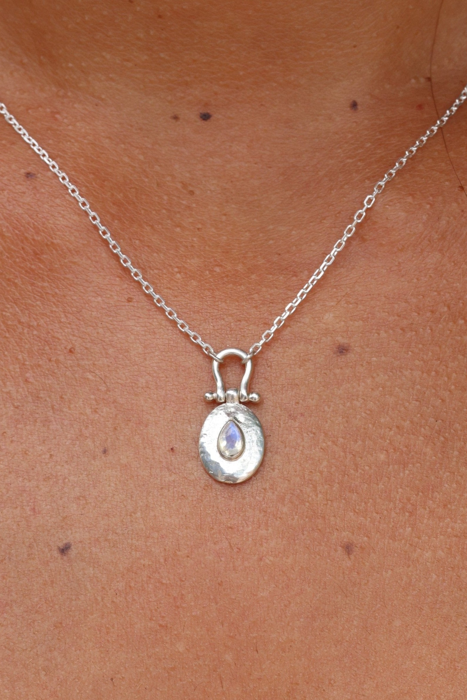 Esme Moonstone Silver Necklace for Women - Elegant Healing Crystal Jewelry Gift for Birthday, Anniversary & Special Occasions