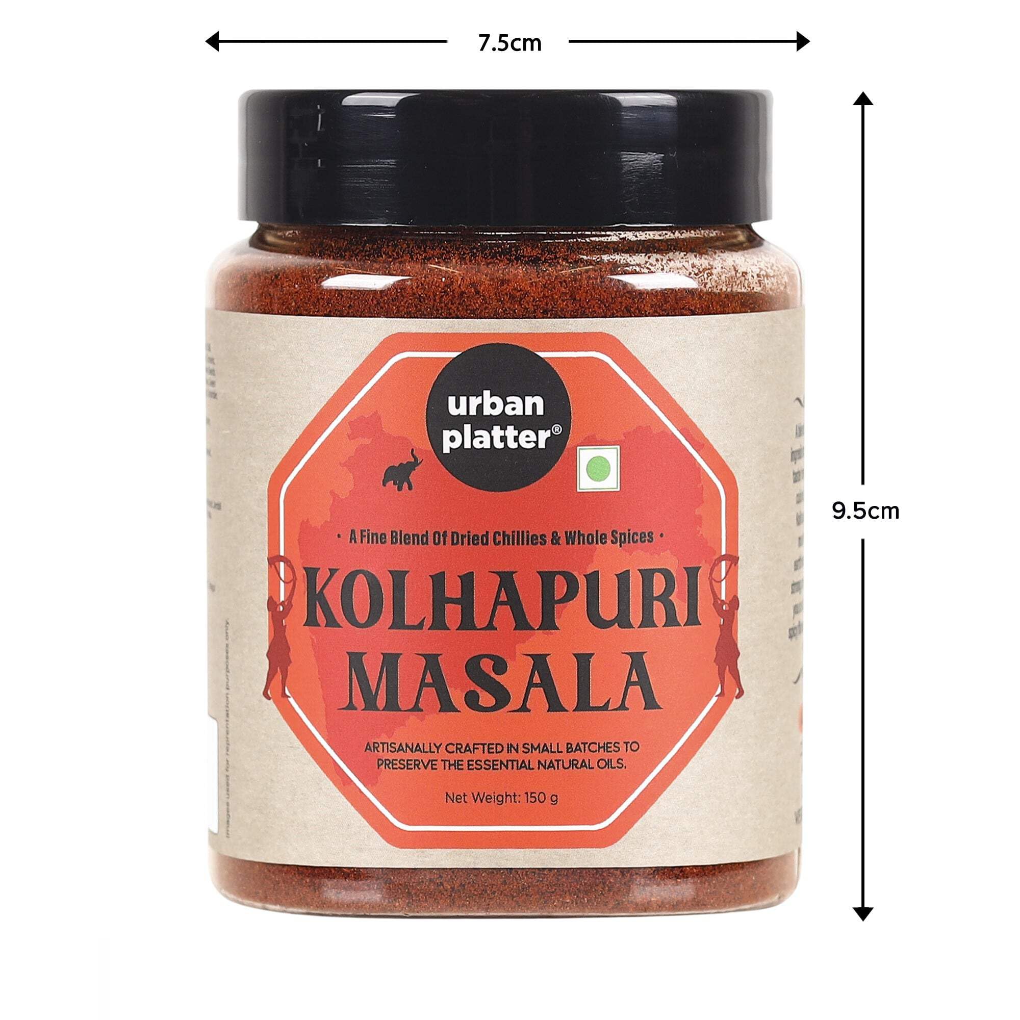 Urban Platter Maharashtrian Kolhapuri Masala 150g - Authentic Indian Spice Blend | Traditional Kolhapuri Flavors | No Onion & Garlic | Perfect for Curries, Biryanis & Marinating Meats