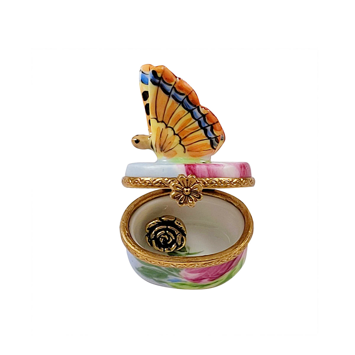 Exquisite Monarch Butterfly Limoges Porcelain Box - Hand-Painted Collectible Trinket Jewelry Box for Home Decor & Gift Giving