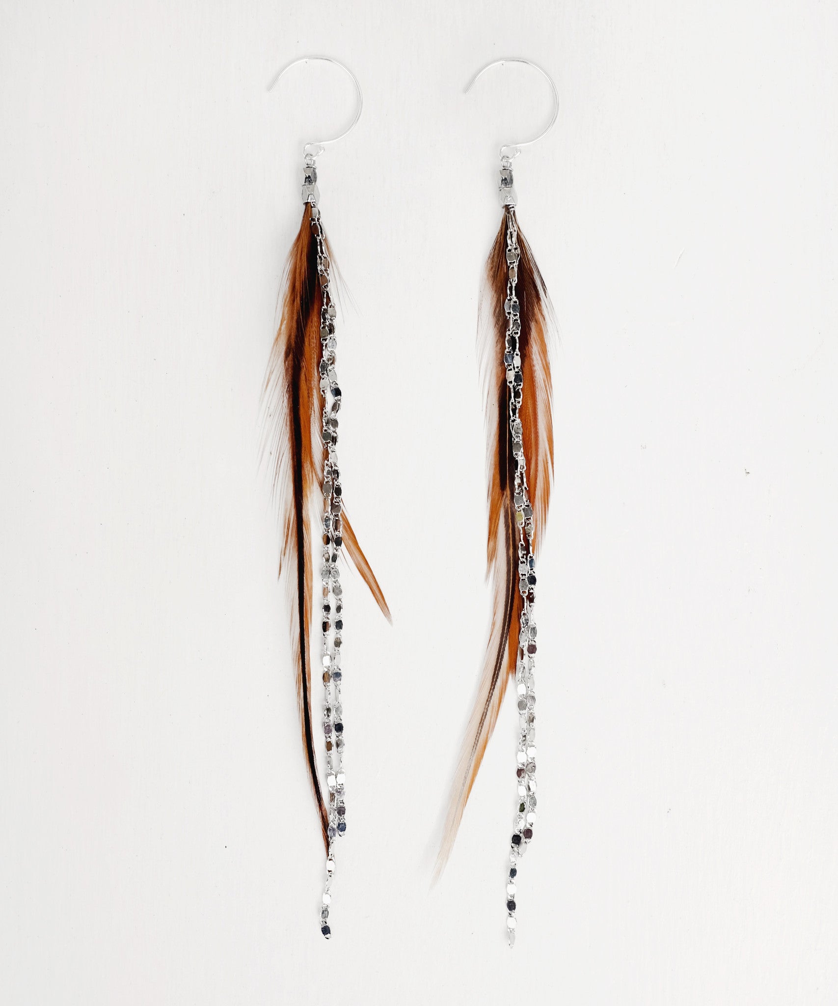 Sparkling Long Feather Earrings for Women - Boho Chic Dangle Earrings for Parties, Weddings & Festivals | Handmade Fashion Jewelry Gift