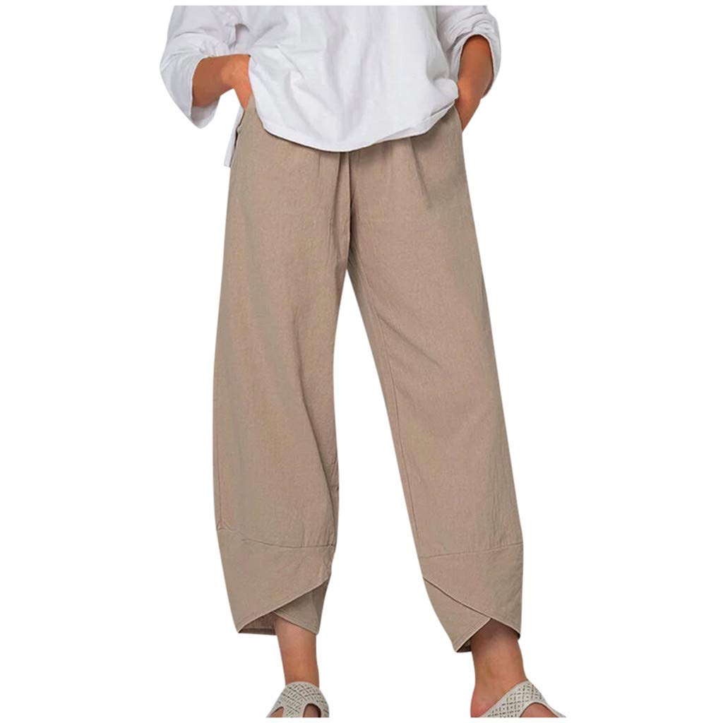 977 Women's High Waist Casual Pants - Summer Cotton Linen Loose Long Straight Trousers for Work & Boho Style | Comfortable Office Wear & Vacation Outfits