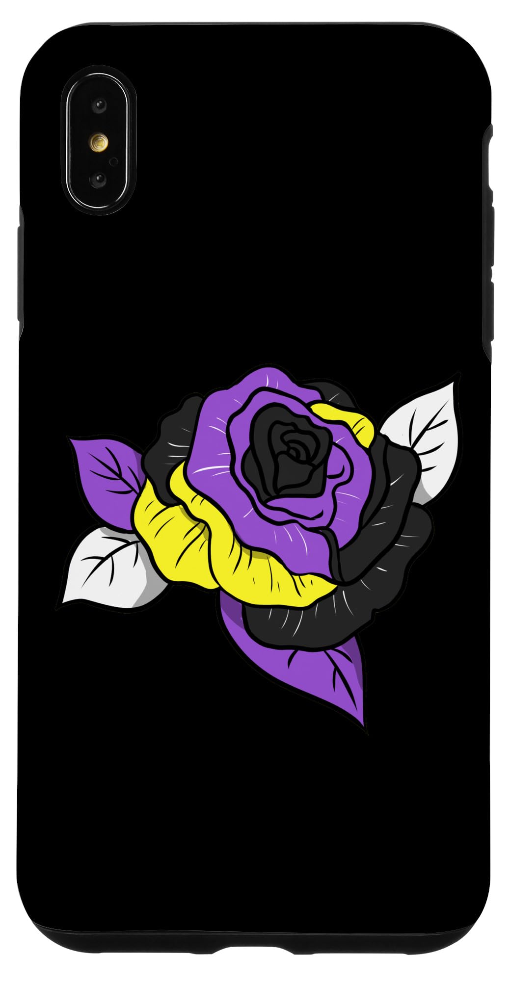iPhone XS Max Nonbinary Pride Rose Phone Case - Durable Protective Cover for LGBTQ+ Support - Perfect for Daily Use, Travel & Pride Events