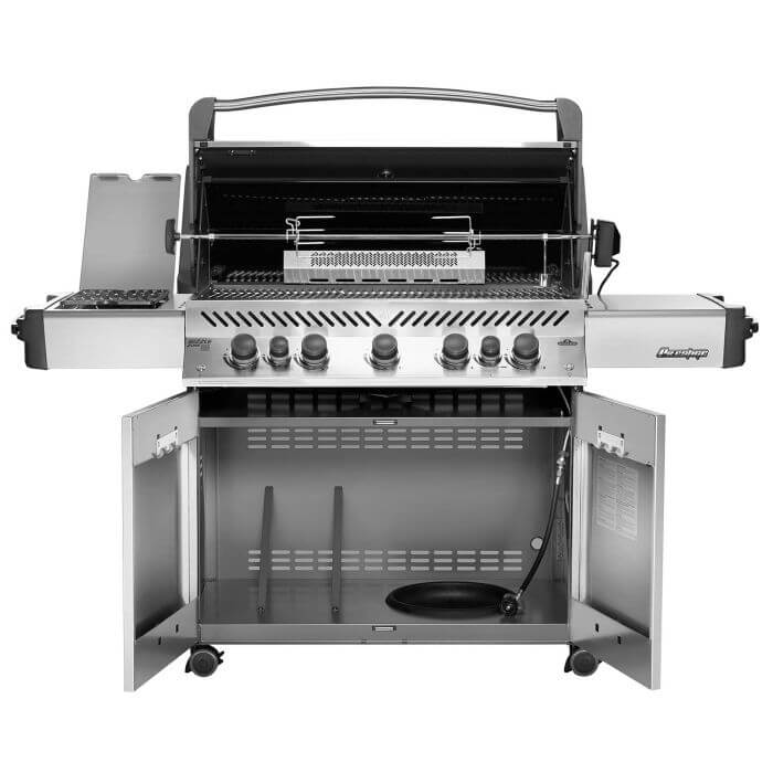 Napoleon Prestige 665 Freestanding Gas Grill with Infrared Rear Burner, Side Burner & Rotisserie Kit - Perfect for Backyard BBQs, Outdoor Cooking & Entertaining