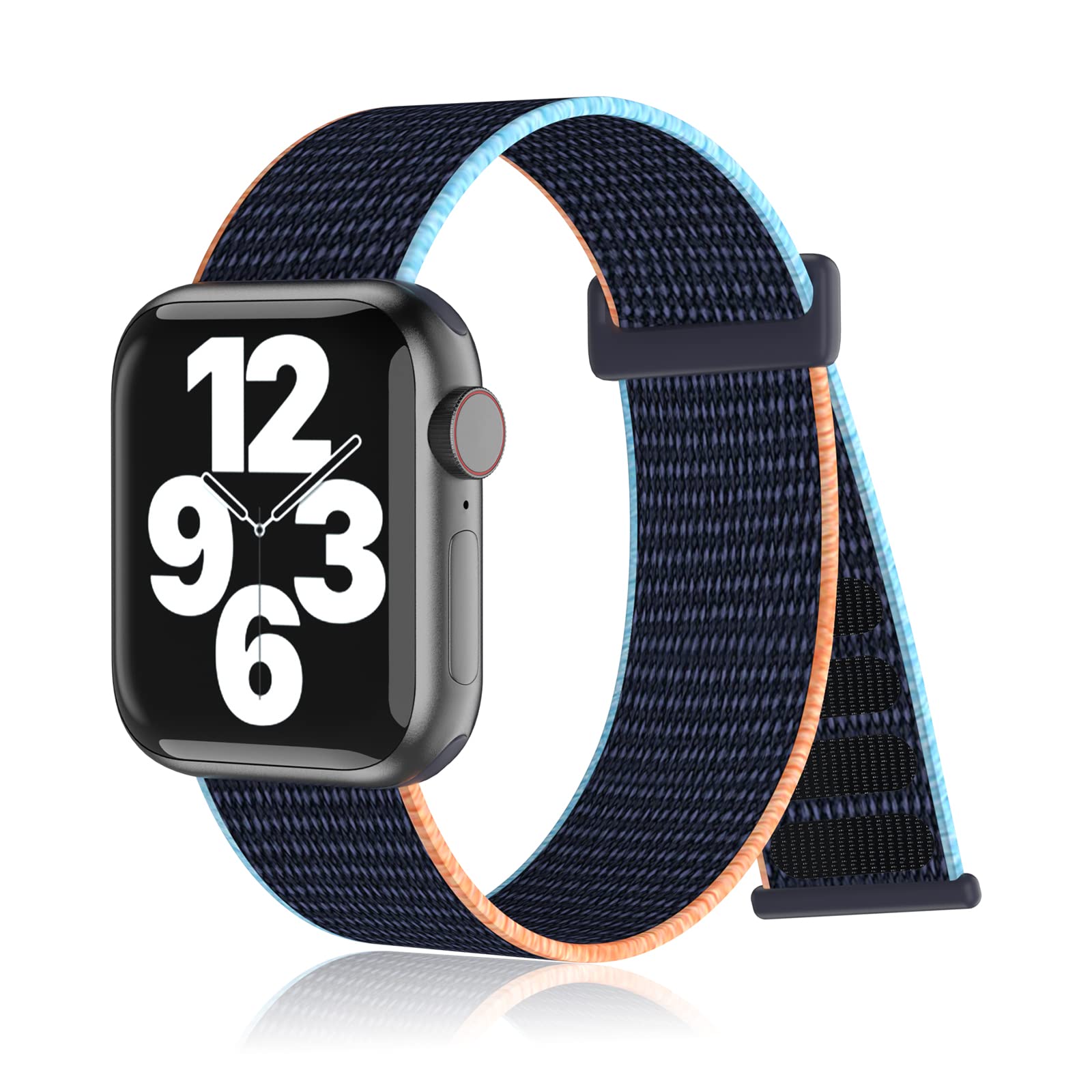 Premium Nylon Sport Loop Bands for Apple Watch Series SE/1/2/3/4/5/6/7/8 - Stretchy Braided Replacement Strap Compatible with iWatch for Women & Men - Perfect for Workouts, Running, Gym & Everyday Wear